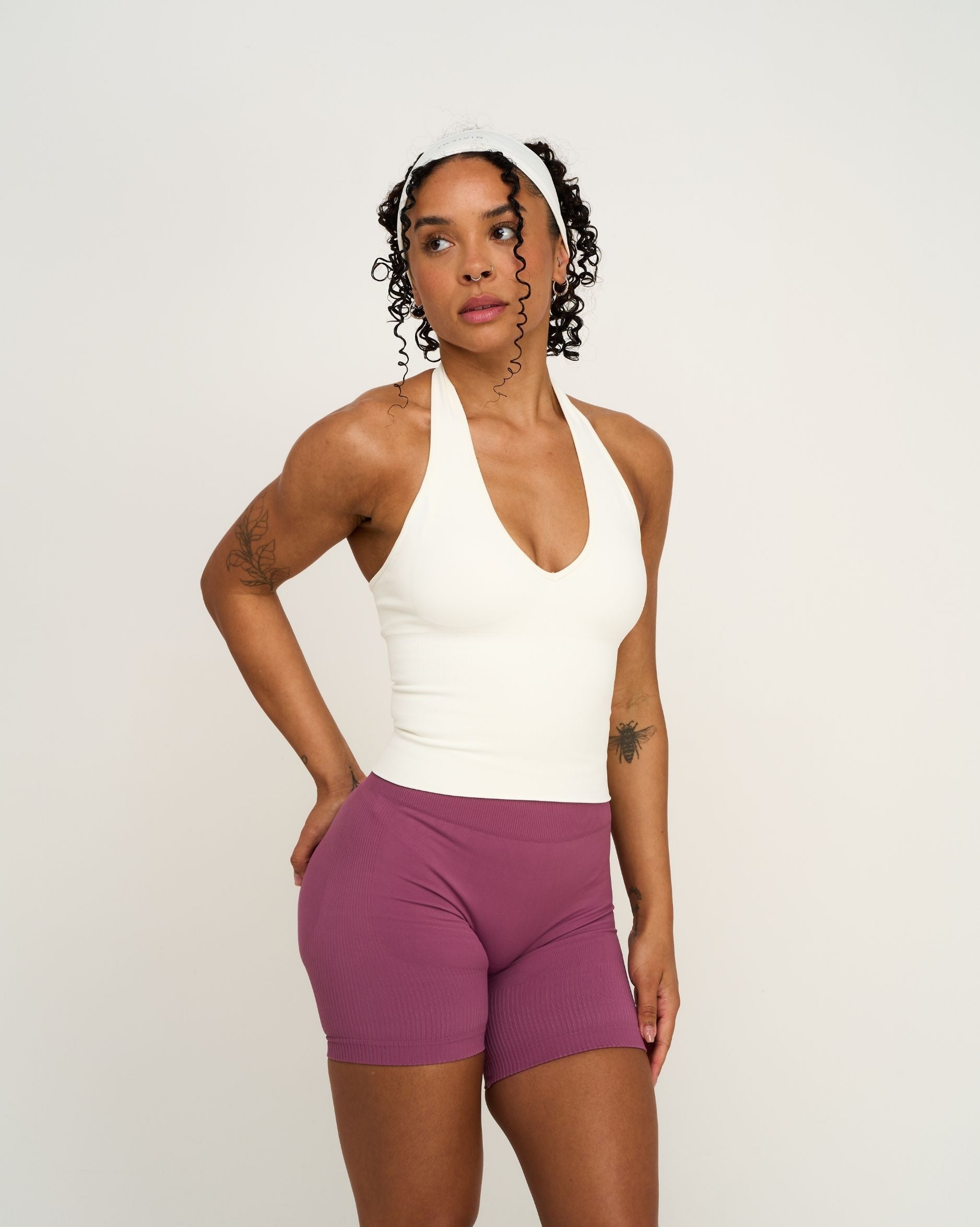 Elevate™ Sculpting Shapewear Top Halterneck | Cream