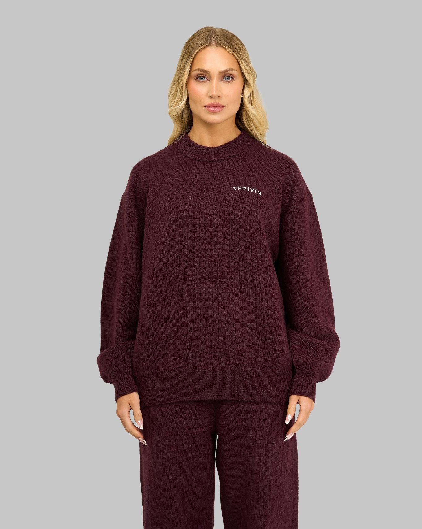 Essential Knitted Sweater | Winter Plum