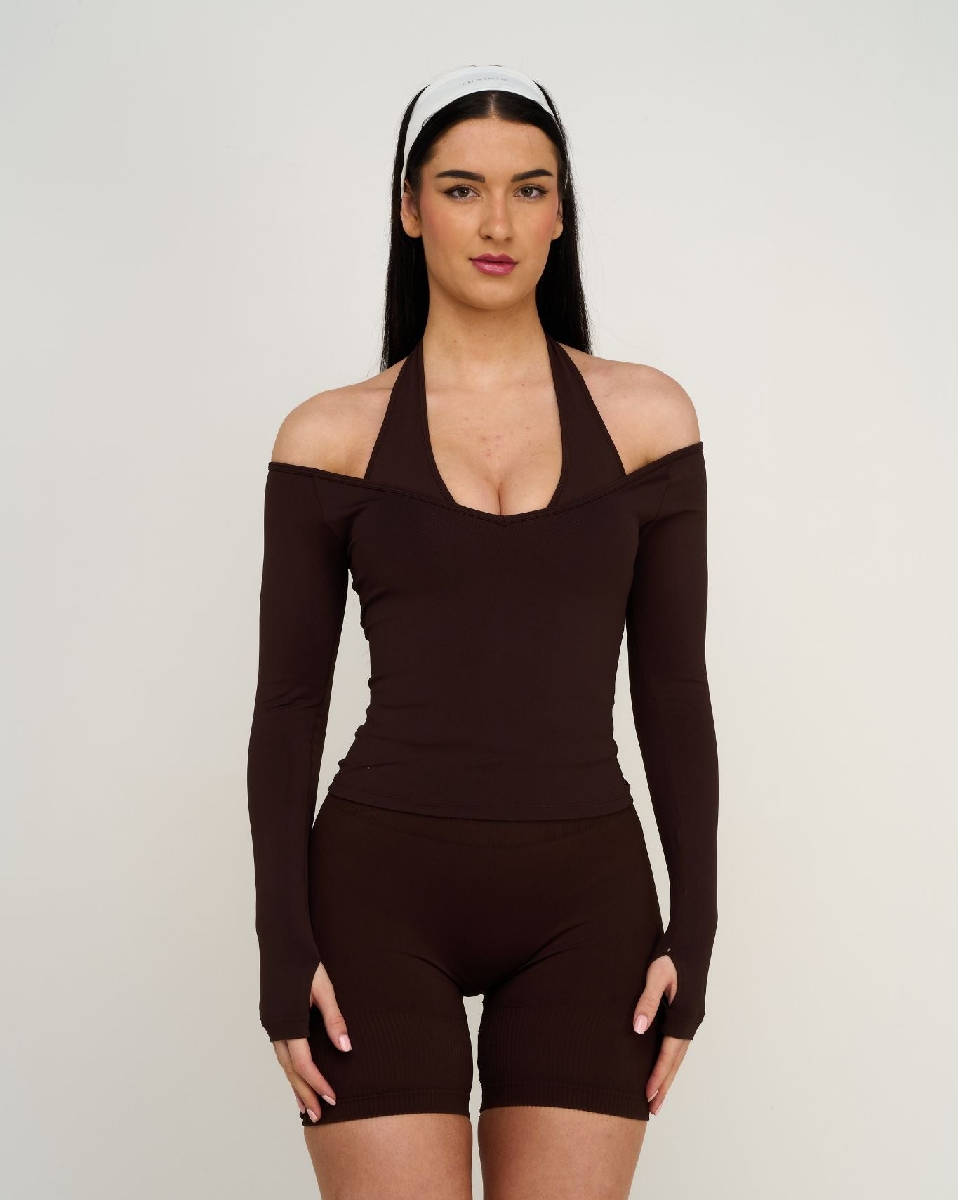 Elevate™ Sculpting Seamless V-Neck Top | Coffee