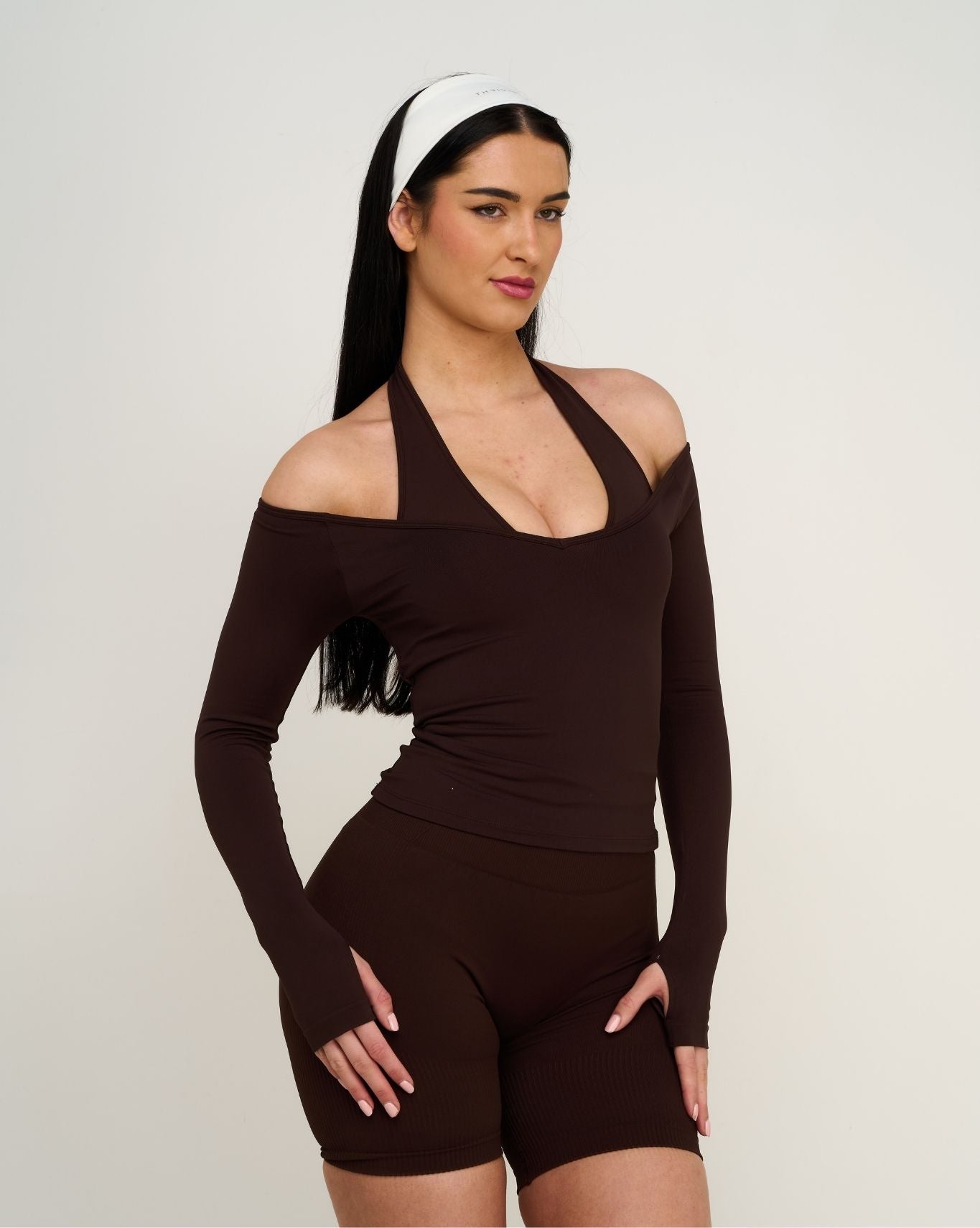 Elevate™ Sculpting Seamless V-Neck Top | Coffee