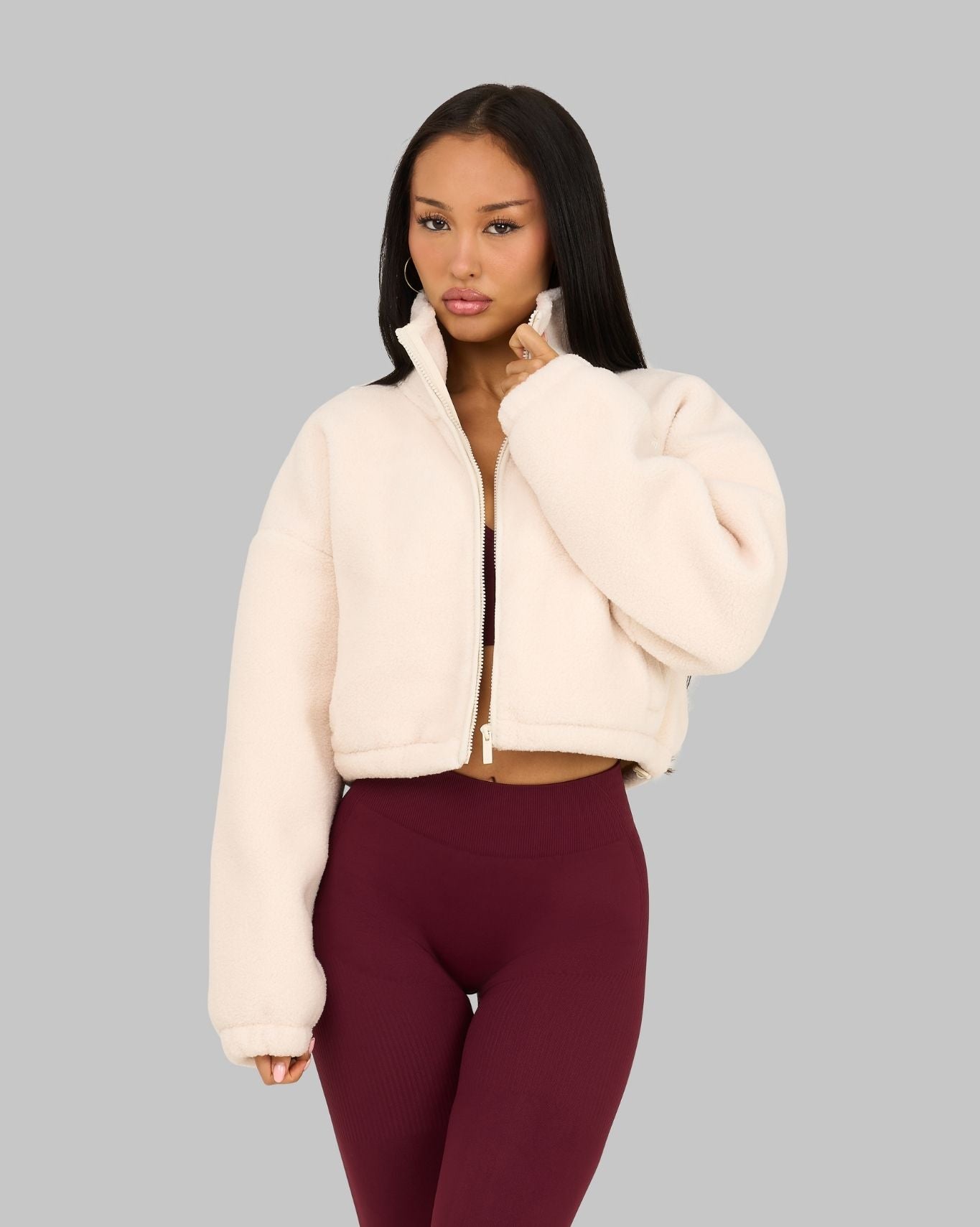 Essential Teddy Fleece Jacket | White