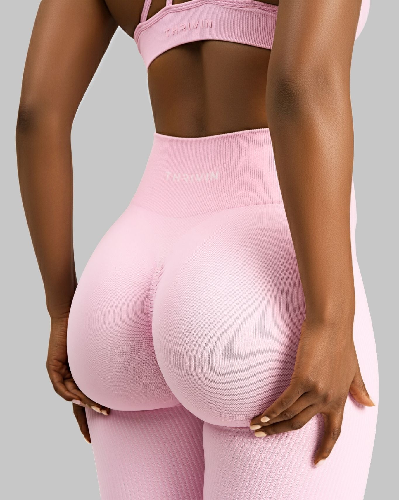 Elevate™ Ribbed High-Waisted Contour Leggings | Candy Pink