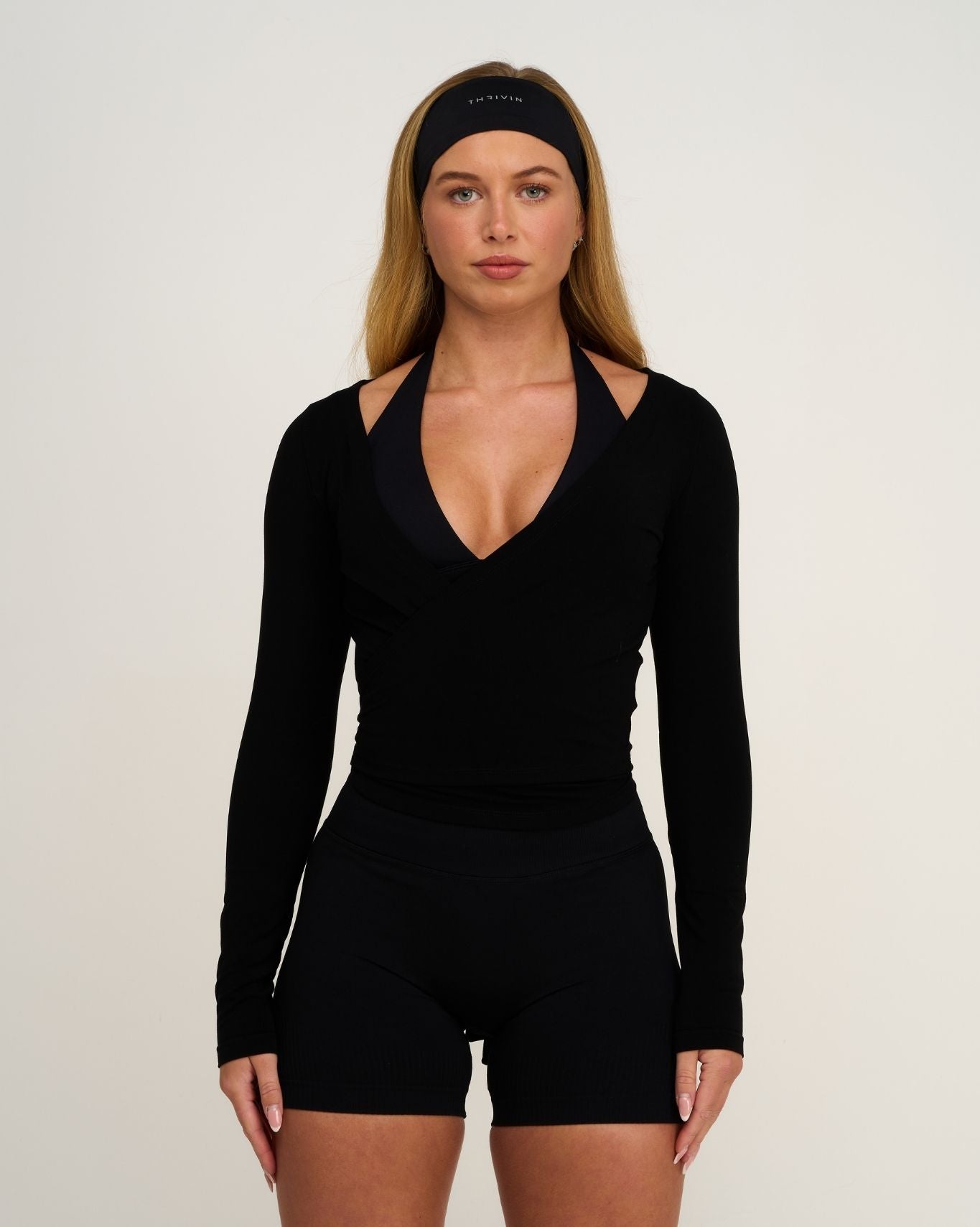 The Essential Collection Wrap Top | Night Black
