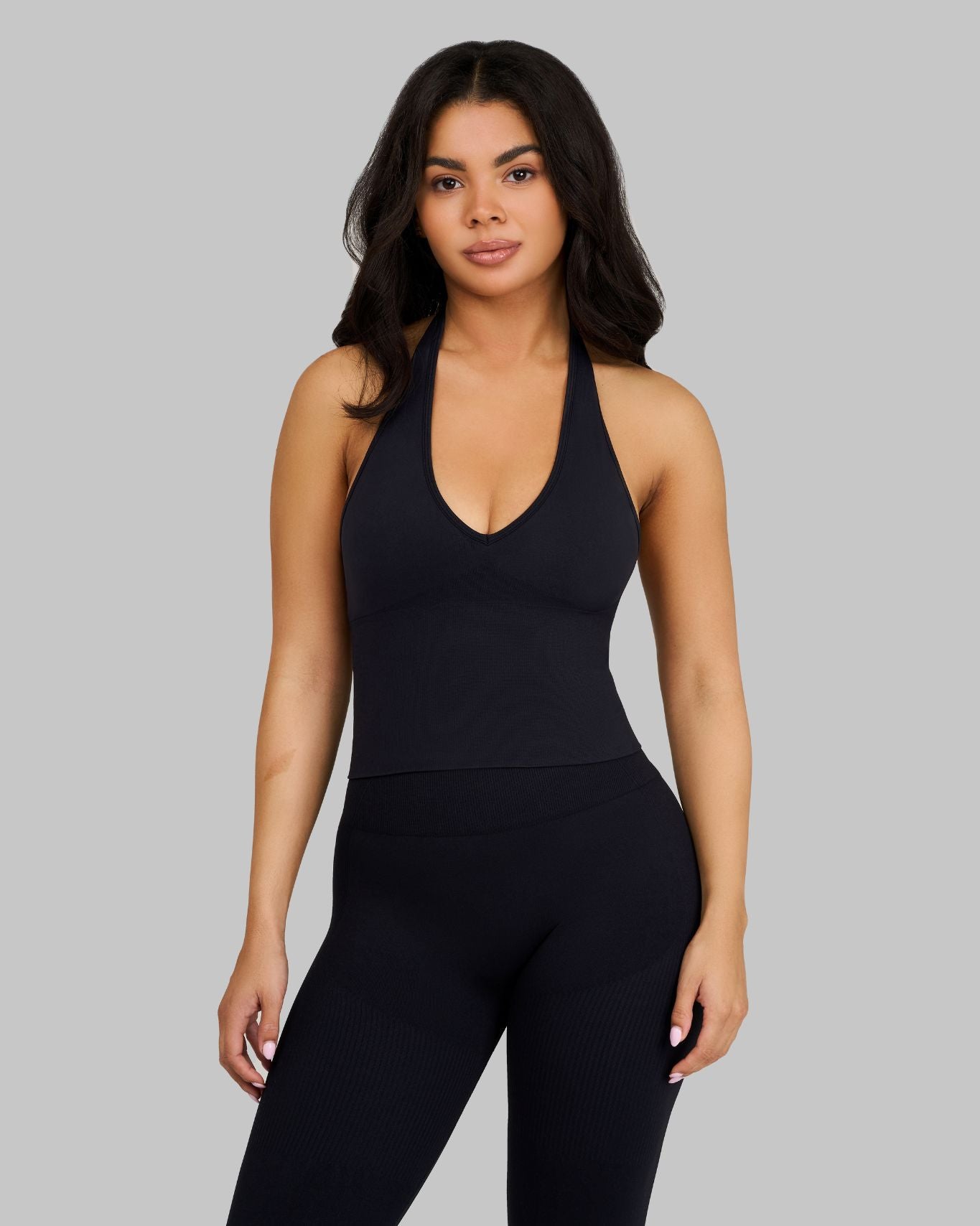 Elevate Sculpting Shapewear Top Halterneck | Night Black