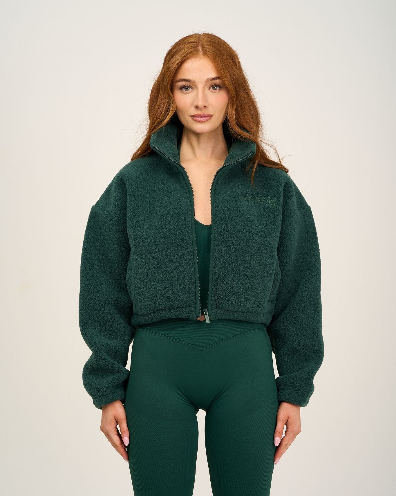 Essential Teddy Fleece Jacket | Pine Green