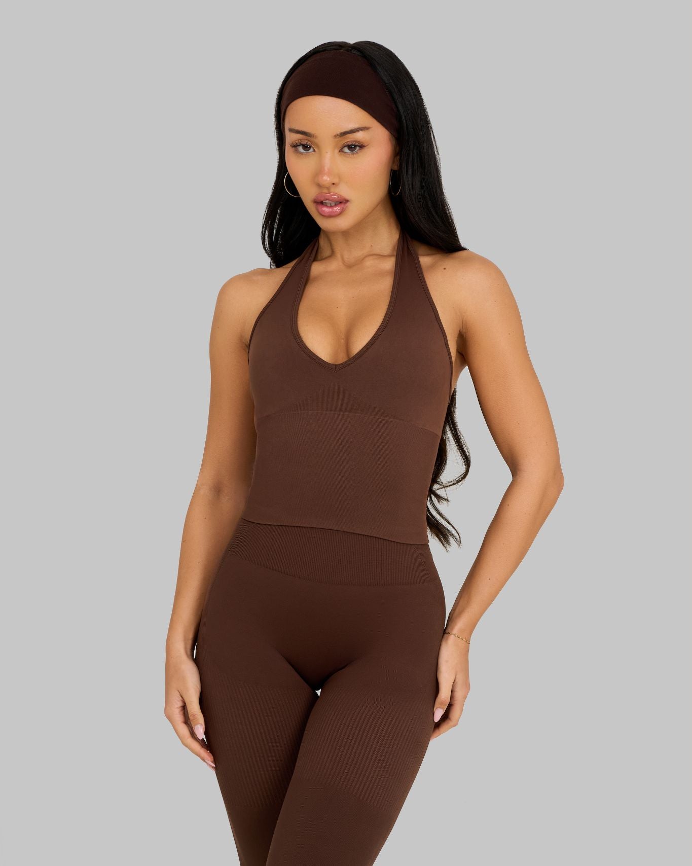 Elevate Sculpting Shapewear Top Halterneck | Bourbon Brown