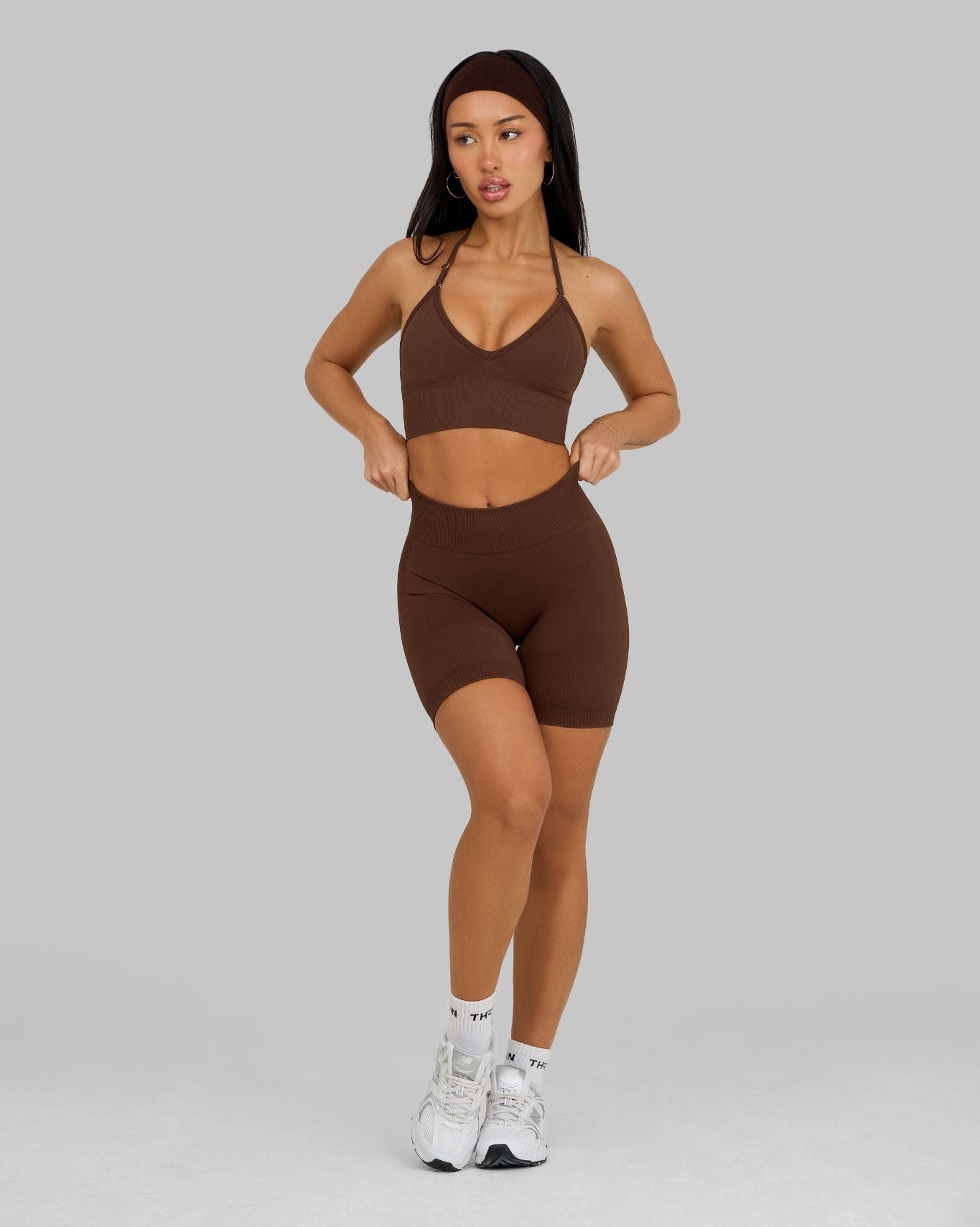 Elevate Ribbed Contour Shorts | Bourbon Brown