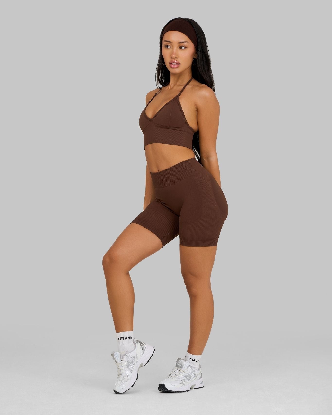 Elevate Ribbed Contour Shorts | Bourbon Brown