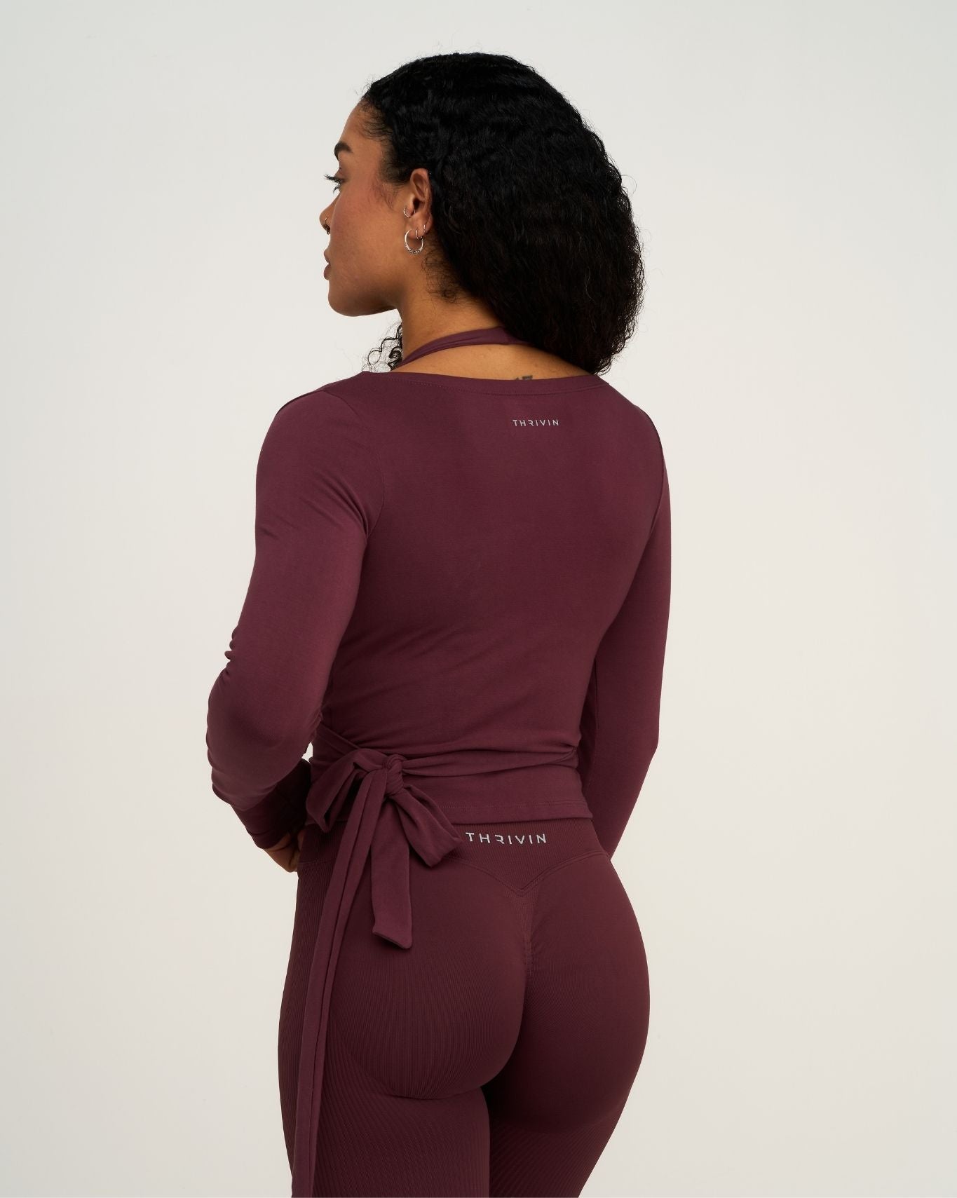The Essential Collection Wrap Top | Dark Mauve