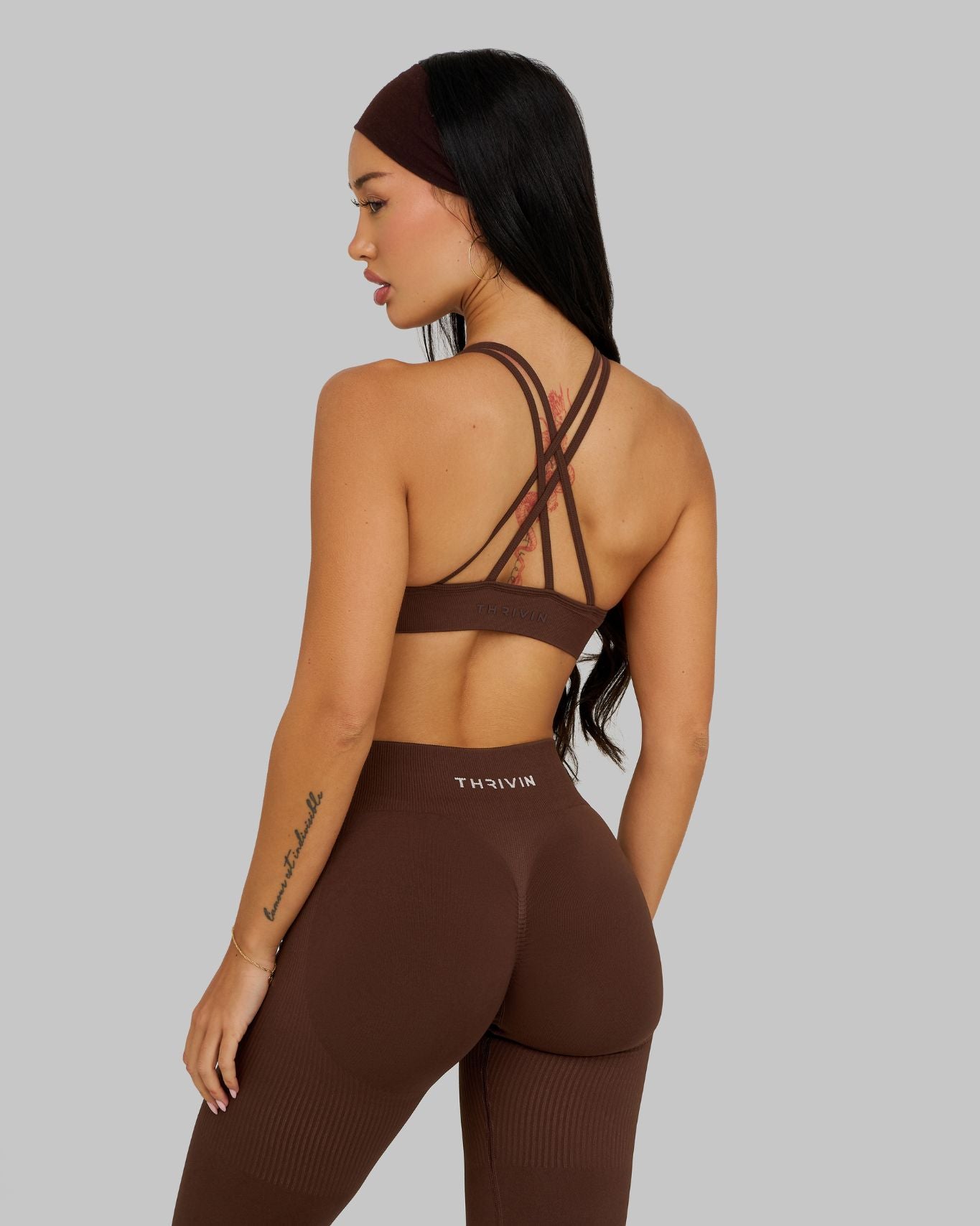 Elevate V-Neck Sculpt Seamless Bra | Bourbon Brown