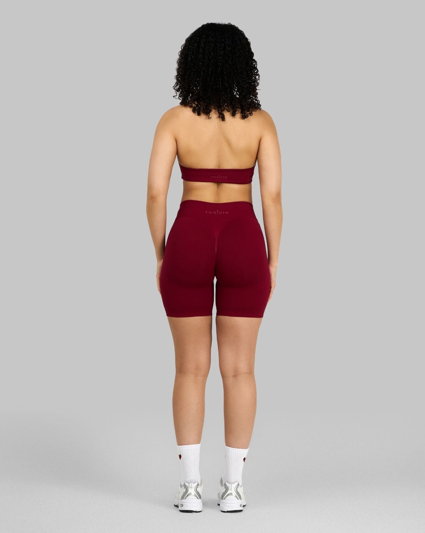 Elevate Ribbed Mid-Waisted Contour Shorts | Raspberry