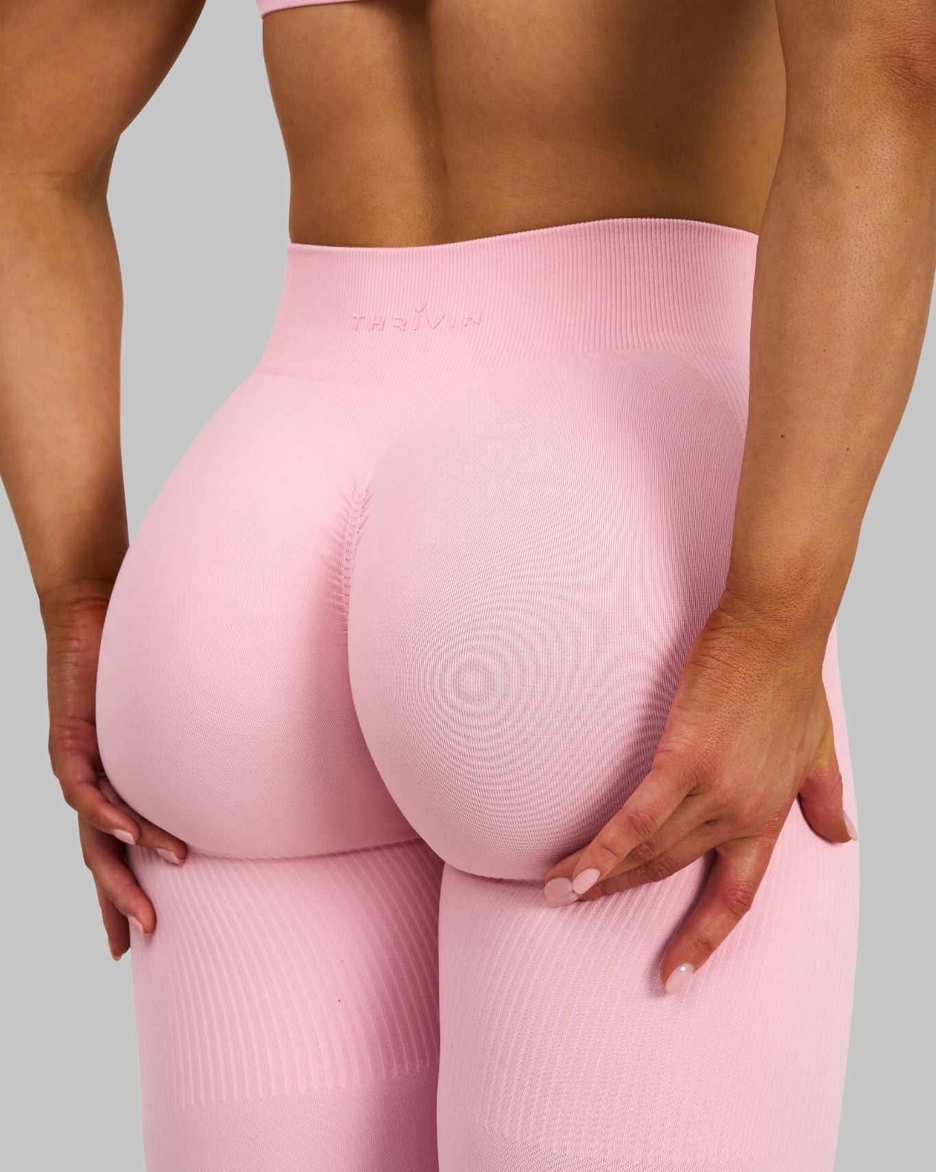 Elevate Ribbed Mid-Waisted Contour Leggings | Cotton Pink