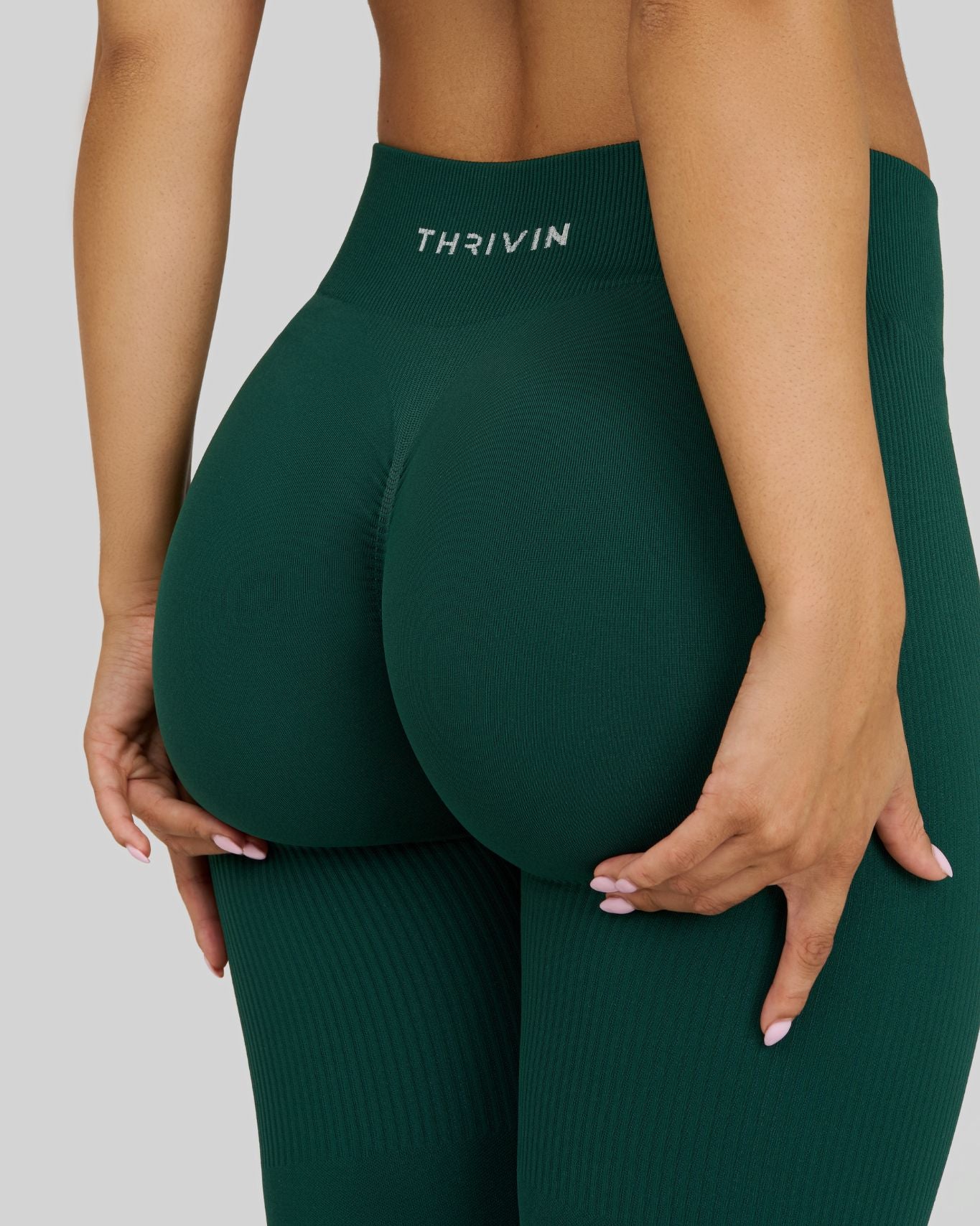 Elevate Ribbed Contour Leggings | Pine Green