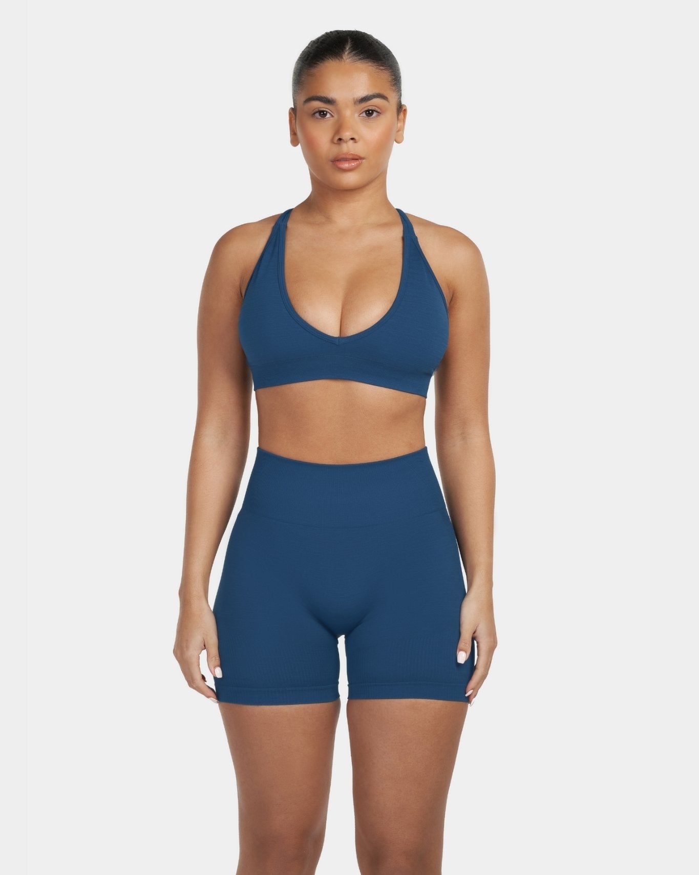 V-Neck Sculpt Seamless Bra | Deep Sea