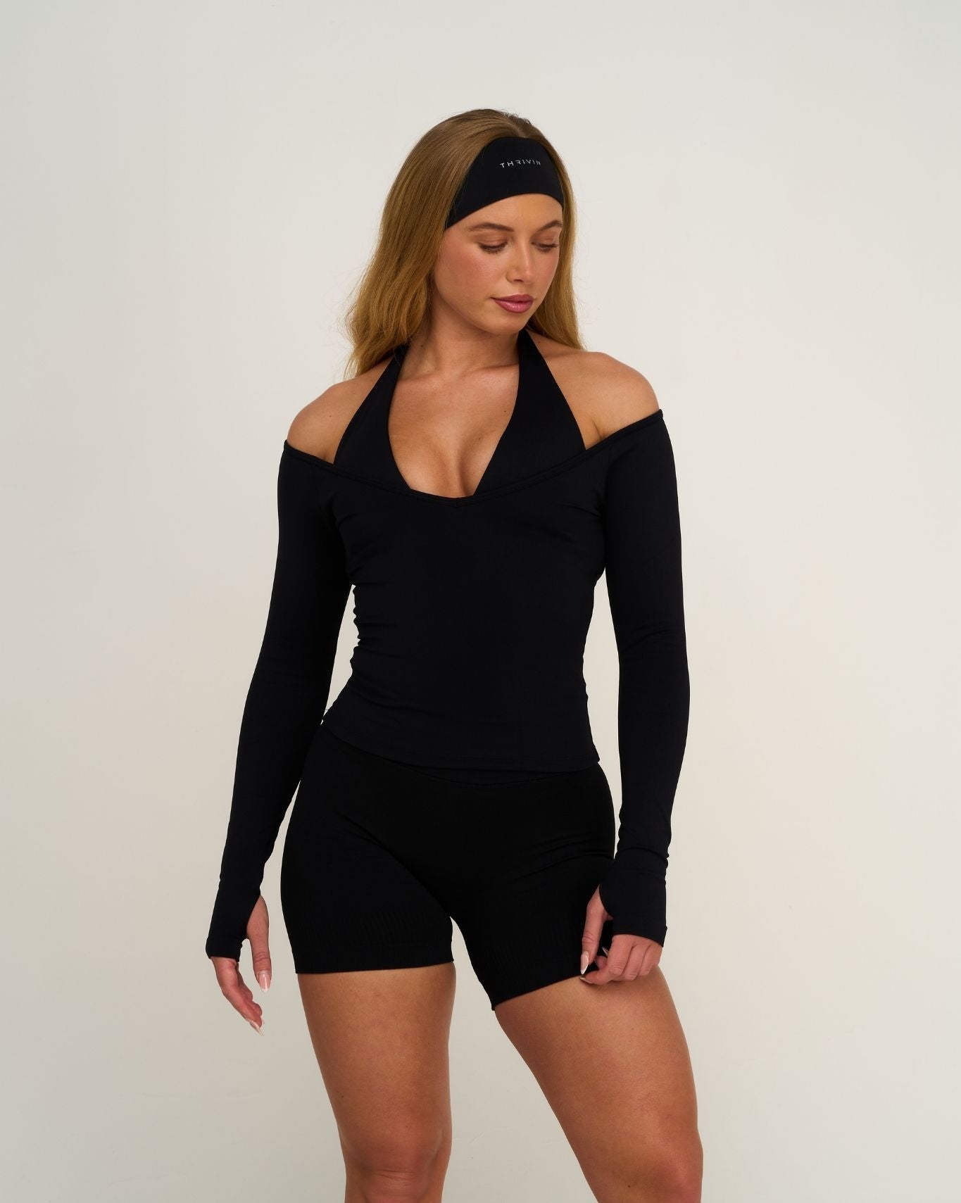 Elevate™ Sculpting Seamless V-Neck Top | Night Black