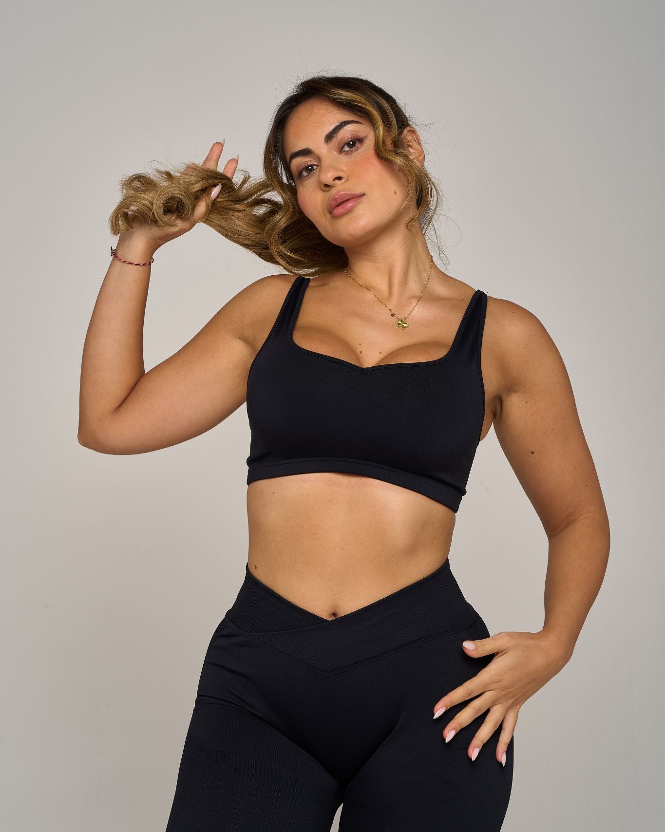 Chiara Sweetheart Impact Bra | Pure Black