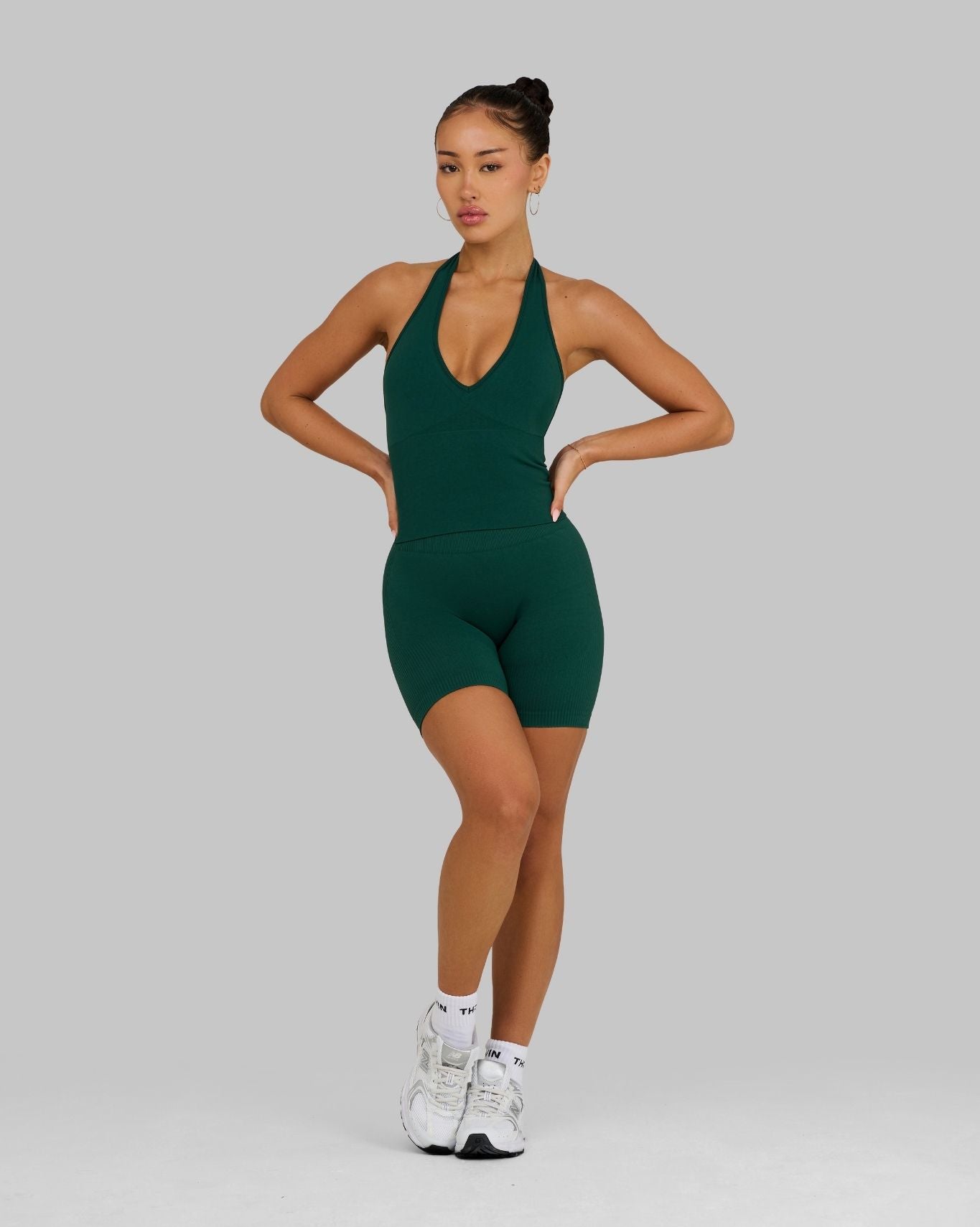 Elevate Sculpting Shapewear Top Halterneck | Pine Green