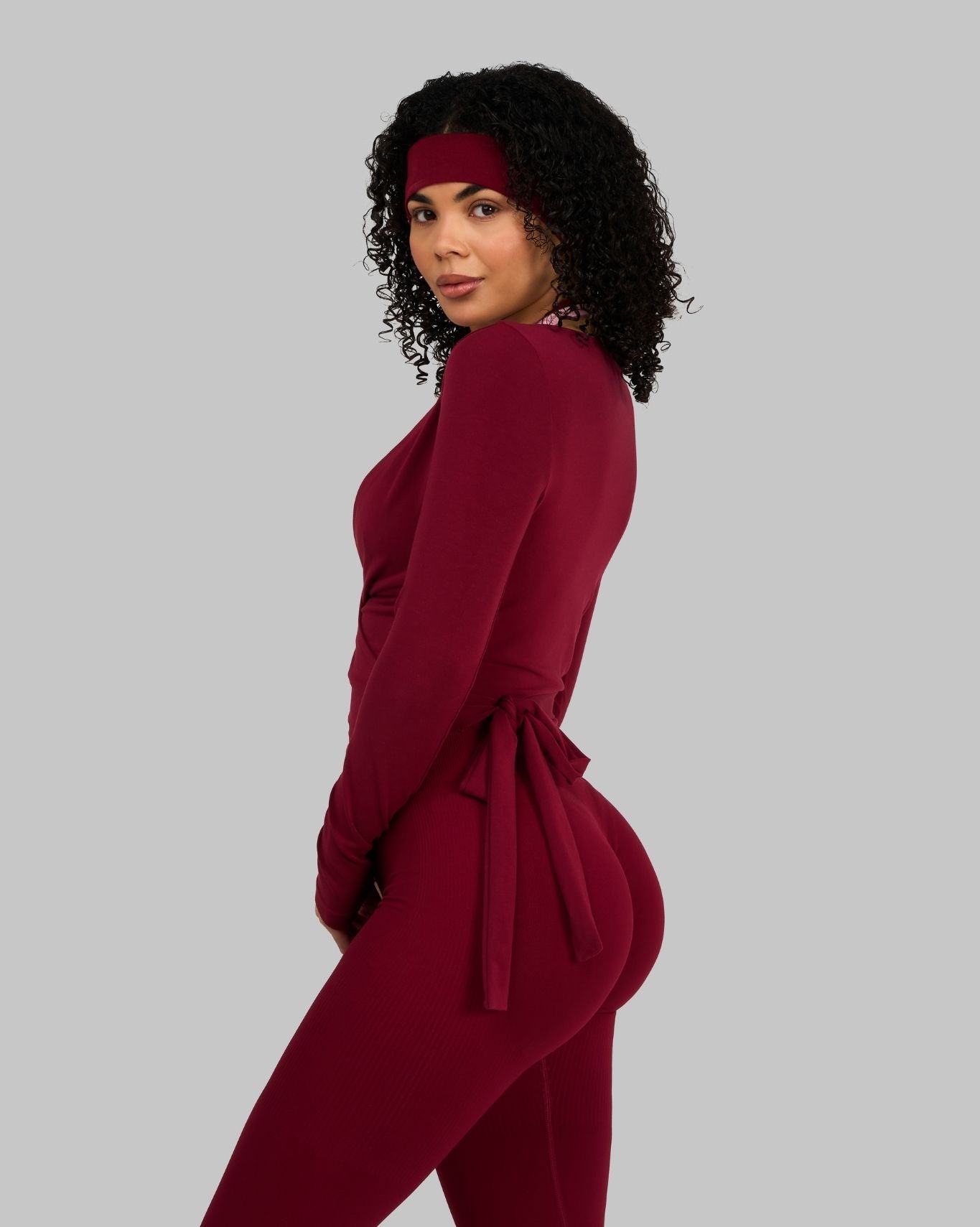 Multiway Long Sleeve Wrap Top | Raspberry