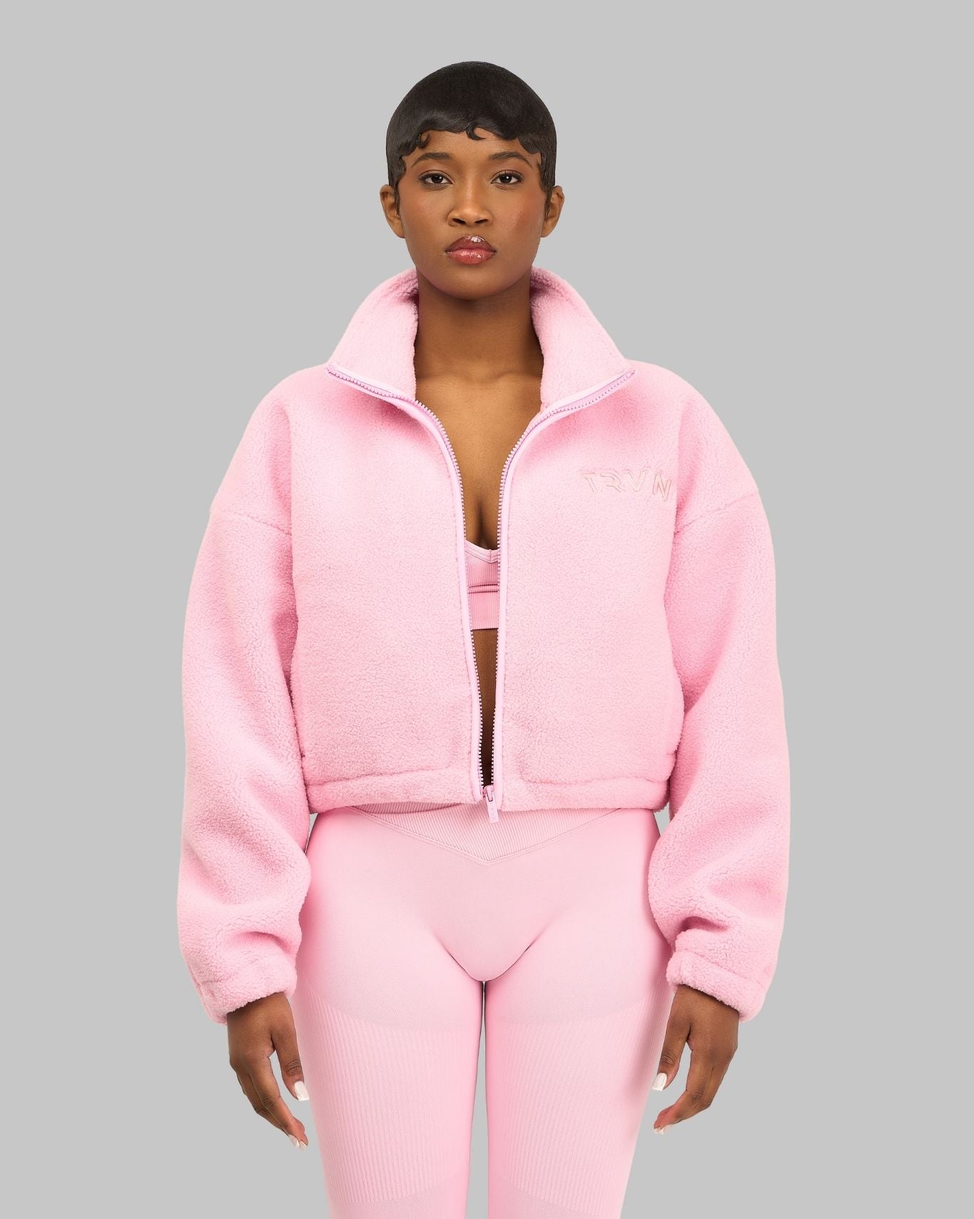 Essential Teddy Fleece Jacket | Candy Pink