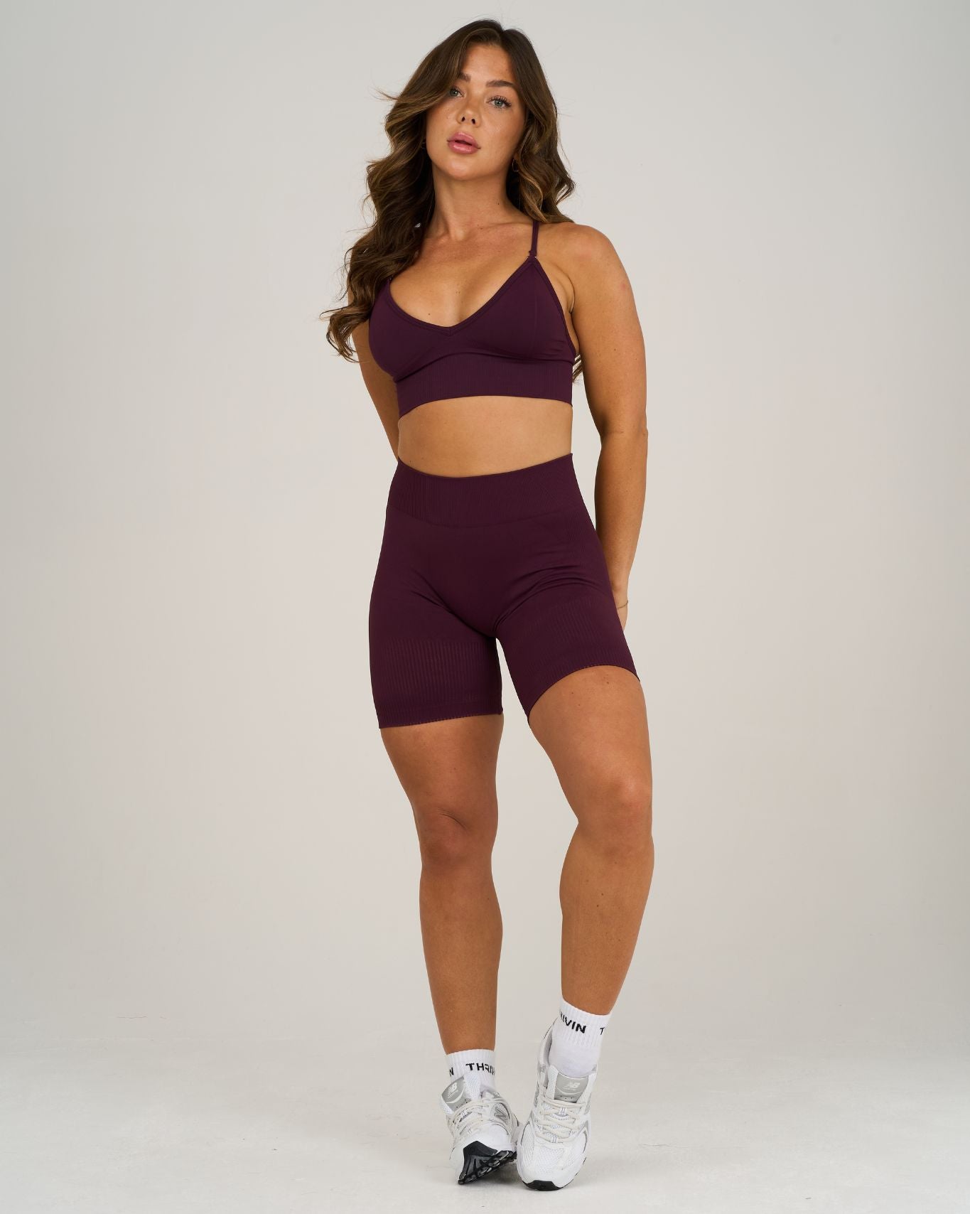 Elevate Ribbed Contour Shorts | Winter Plum