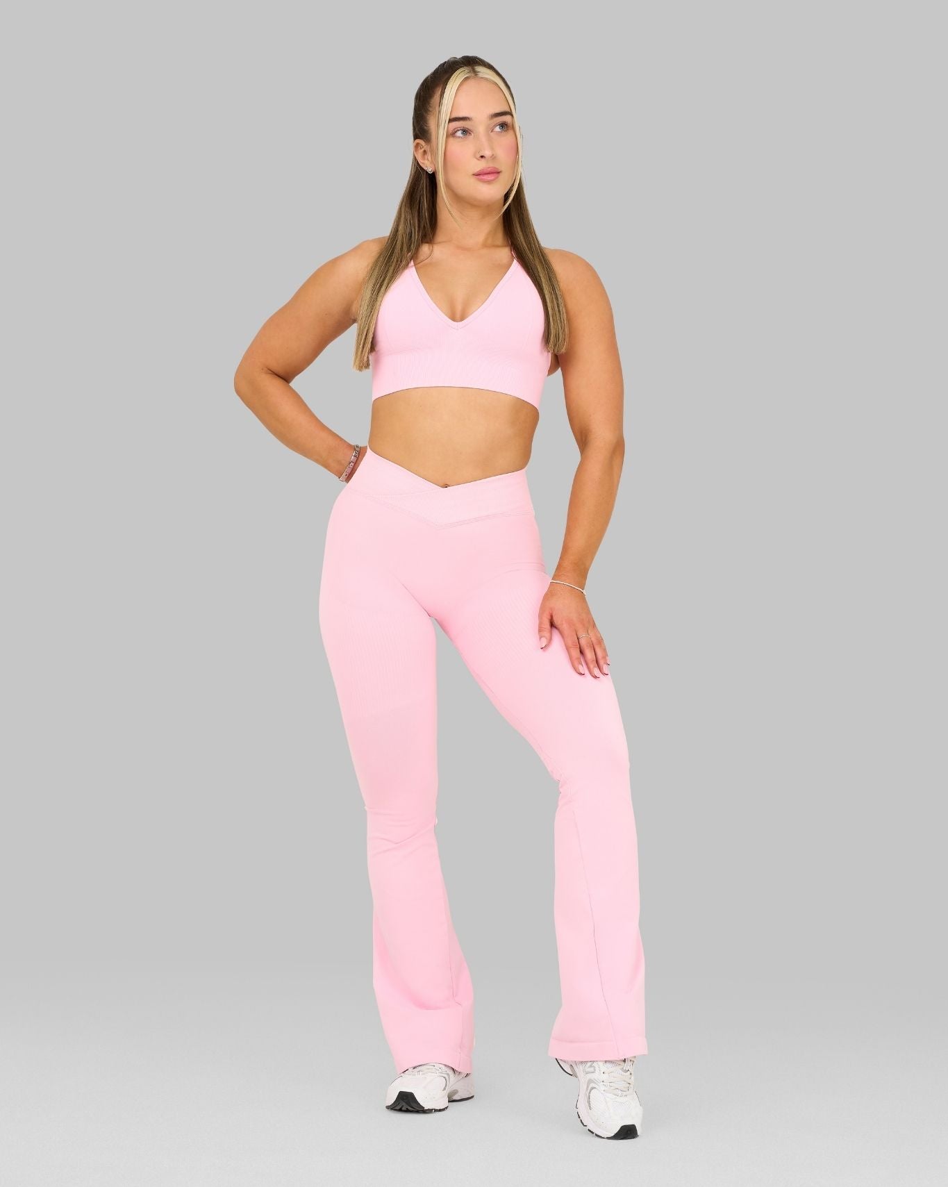 Elevate V-Waist Flared Leggings | Candy Pink