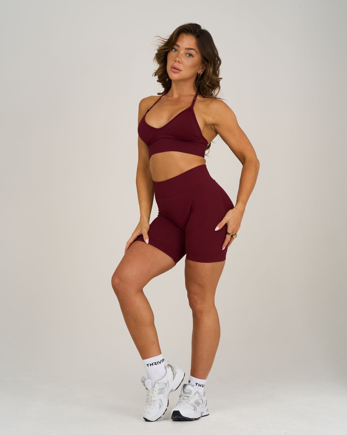 Elevate Ribbed Contour Shorts | Fine Wine