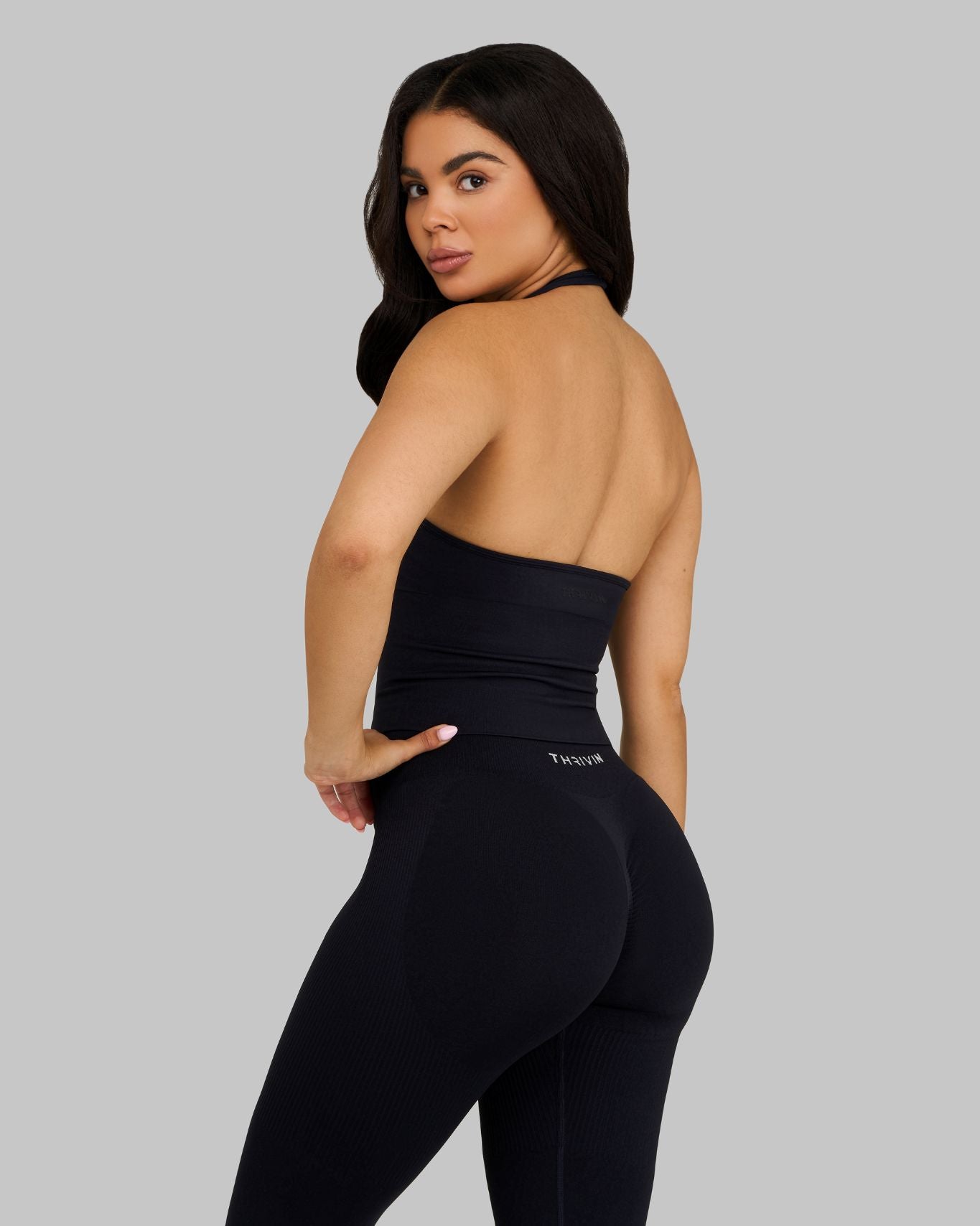 Elevate Sculpting Shapewear Top Halterneck | Night Black