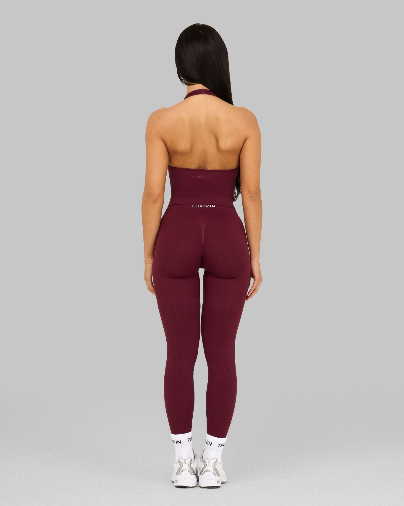 Elevate™ Ribbed Mid-Waisted Contour Leggings | Cranberry