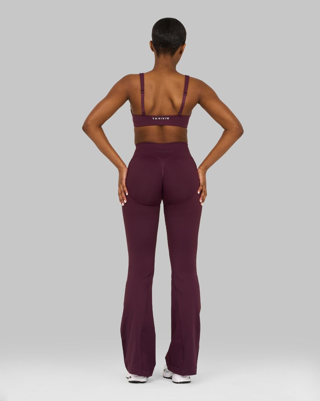 Elevate V-Waist Flared Leggings | Winter Plum