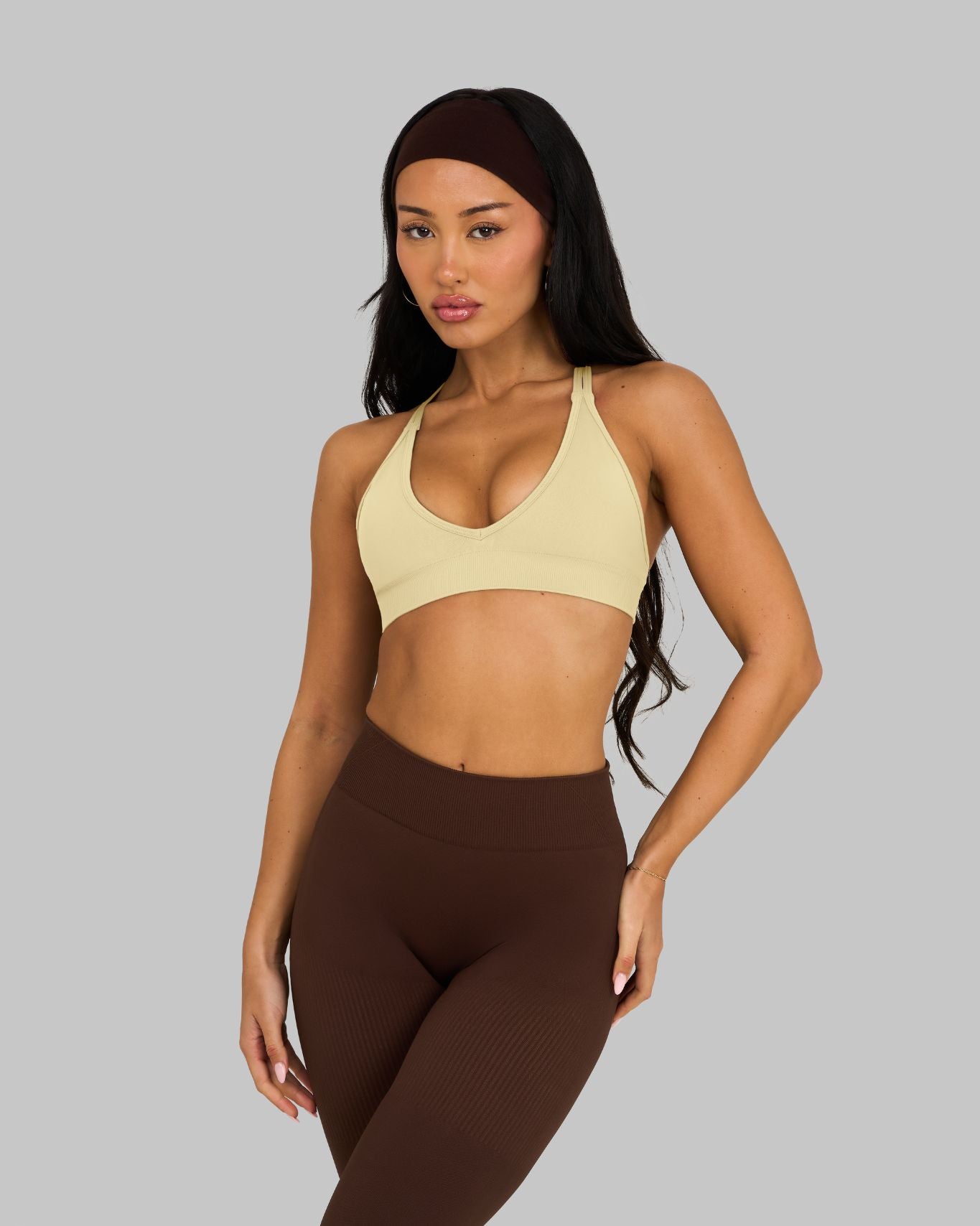 Chiara V-Neck Sculpt Seamless Bra | Lemon Sorbet