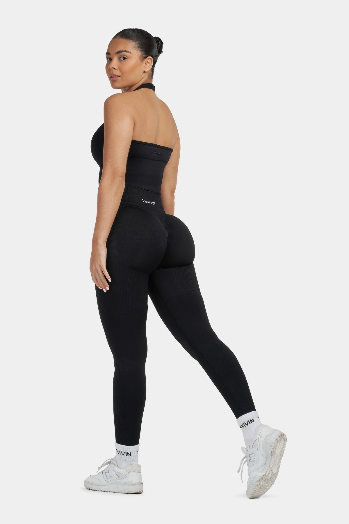 Arise - Seamless Sculpt Ribbed Contour Leggings - Zwart