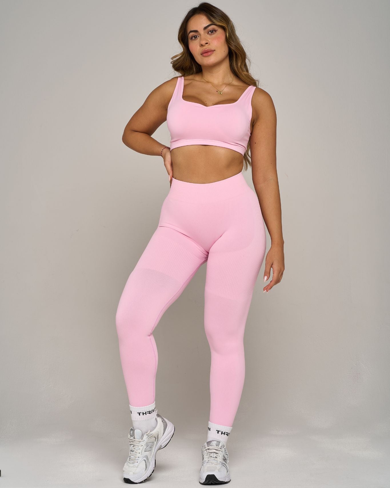 Chiara Ribbed Contour Leggings | Candy Pink