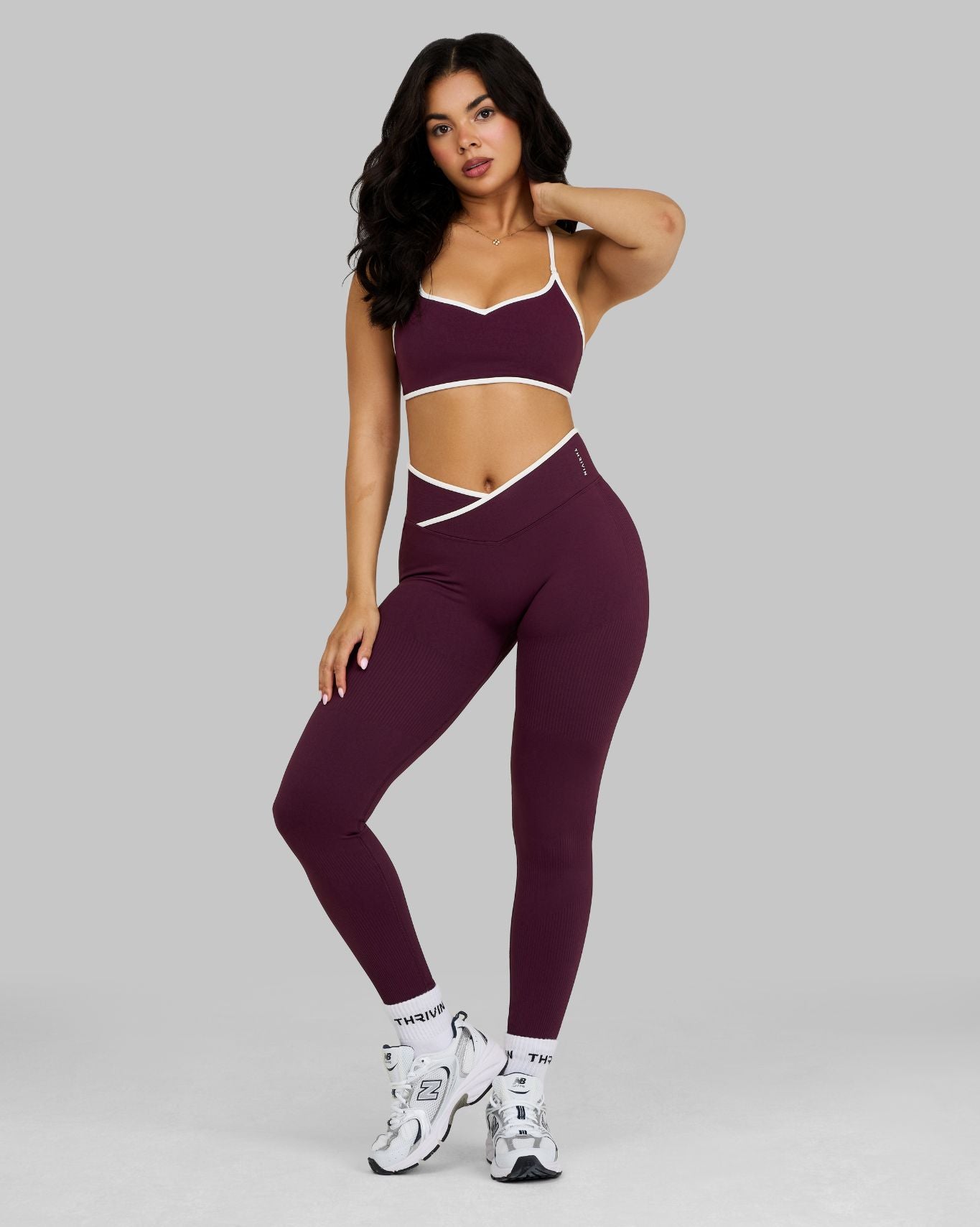Outline V Waist Leggings | Winter Plum