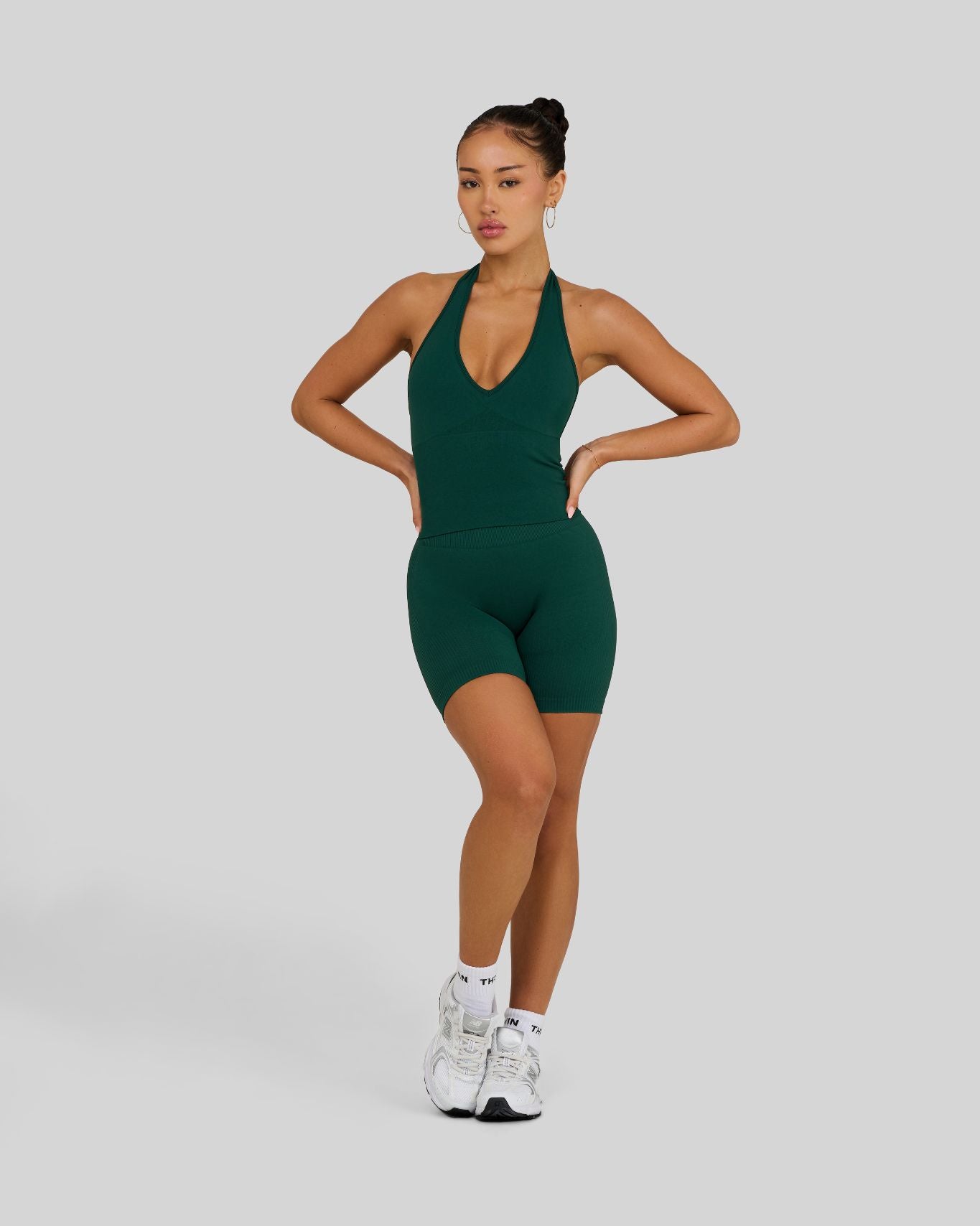 Elevate Sculpting Shapewear Top Halterneck | Pine Green