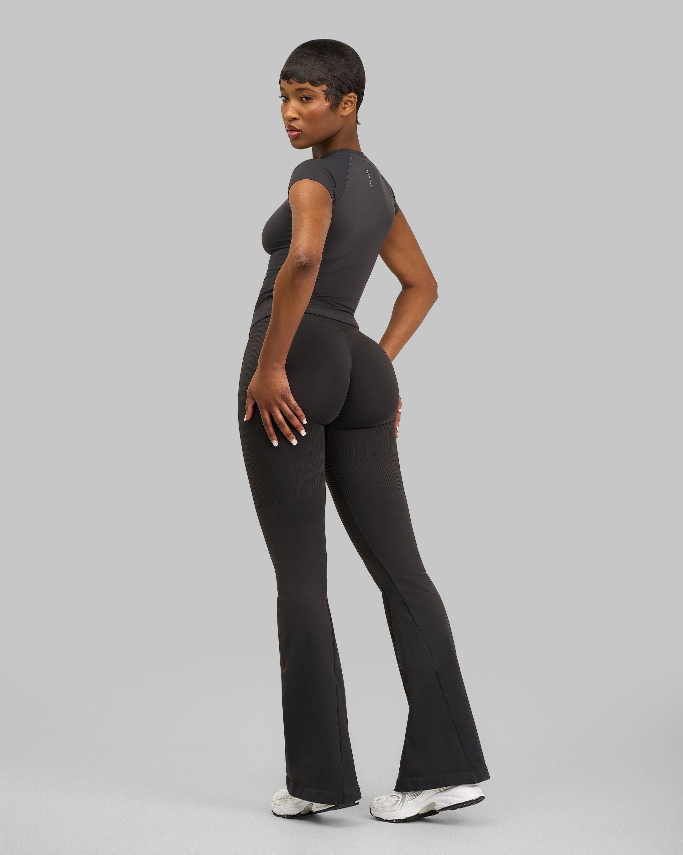 Elevate V-Waist Flared Leggings | Charcoal Grey