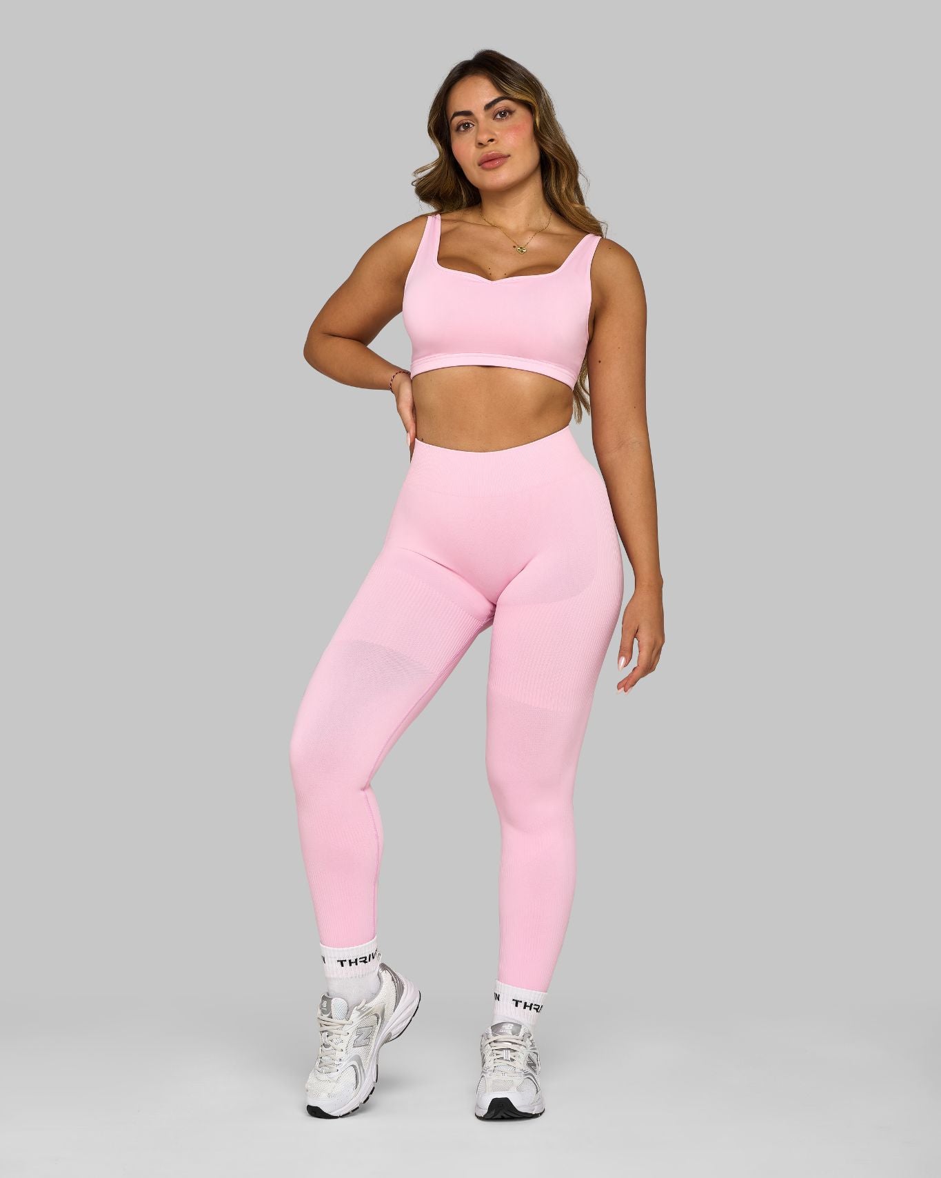 Chiara Ribbed Contour Leggings | Candy Pink