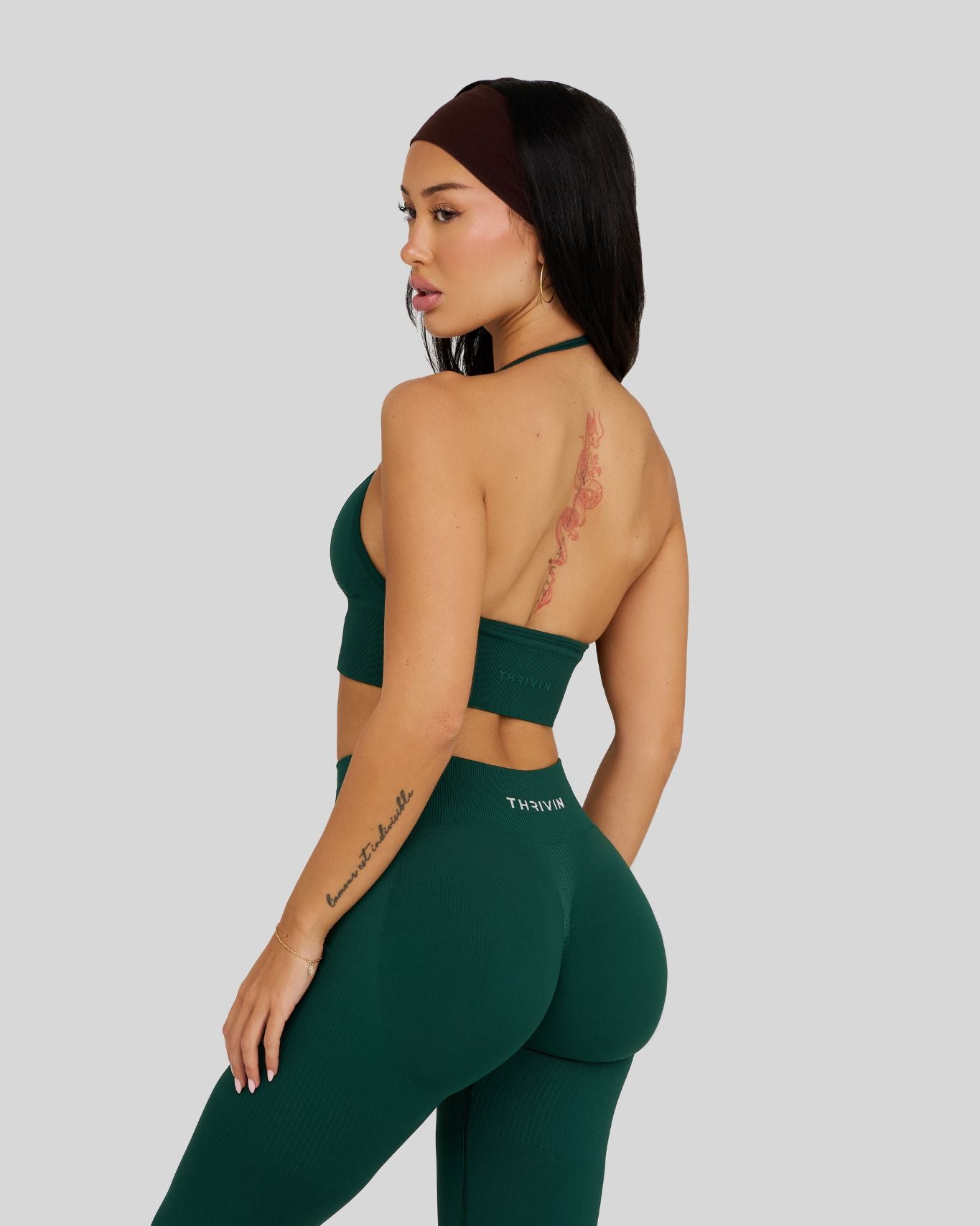 Elevate Ribbed Contour Leggings | Pine Green