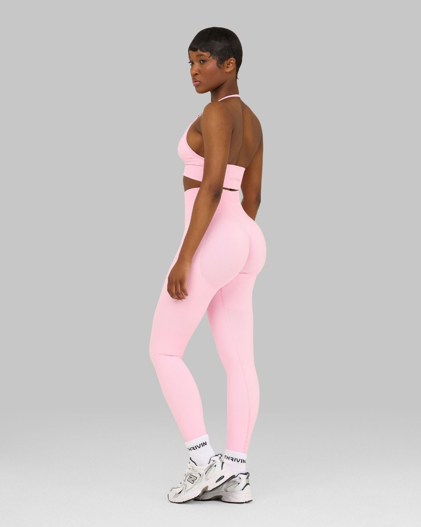 Elevate™ Ribbed High-Waisted Contour Leggings | Candy Pink