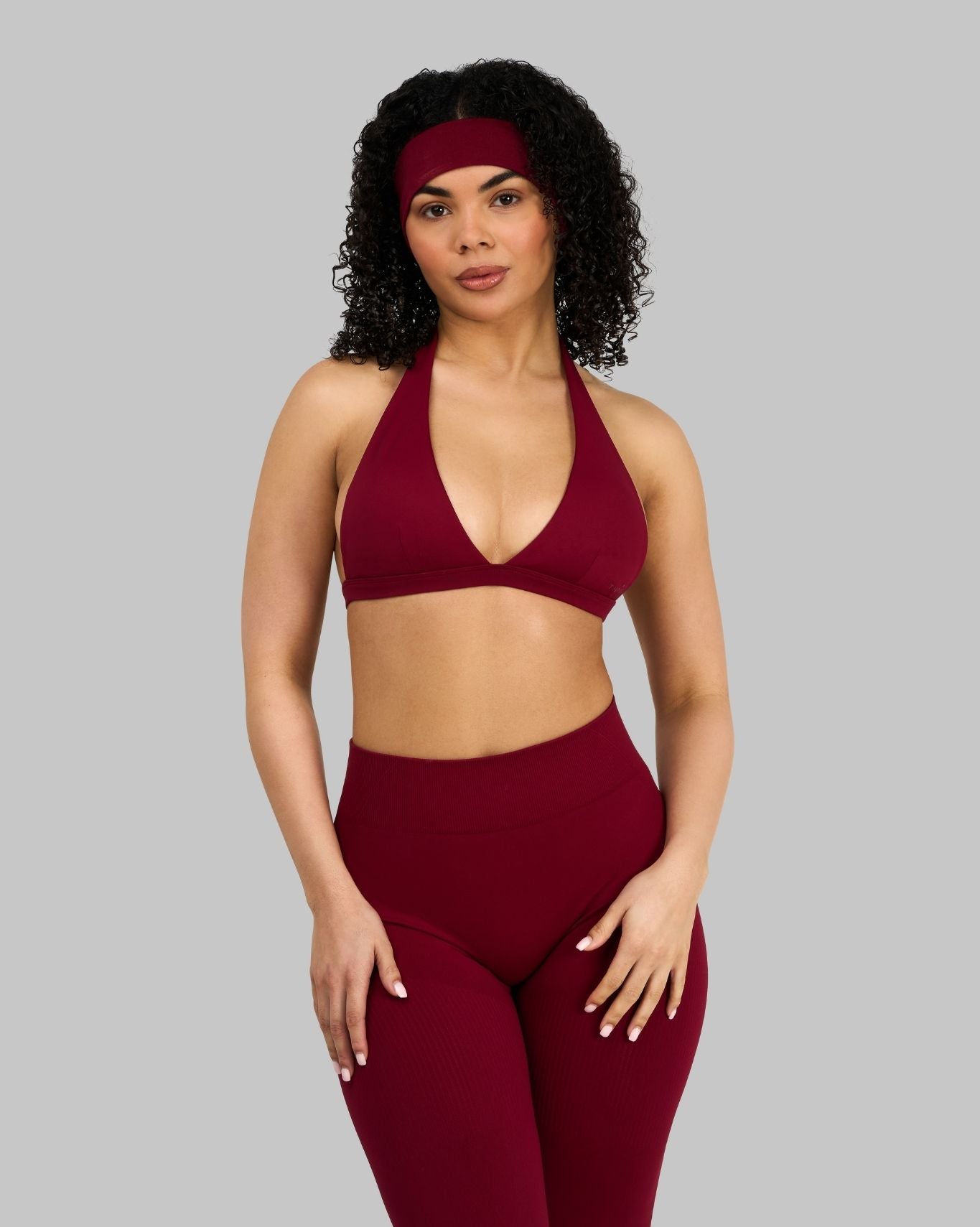 V-Neck Halterneck Bra | Raspberry