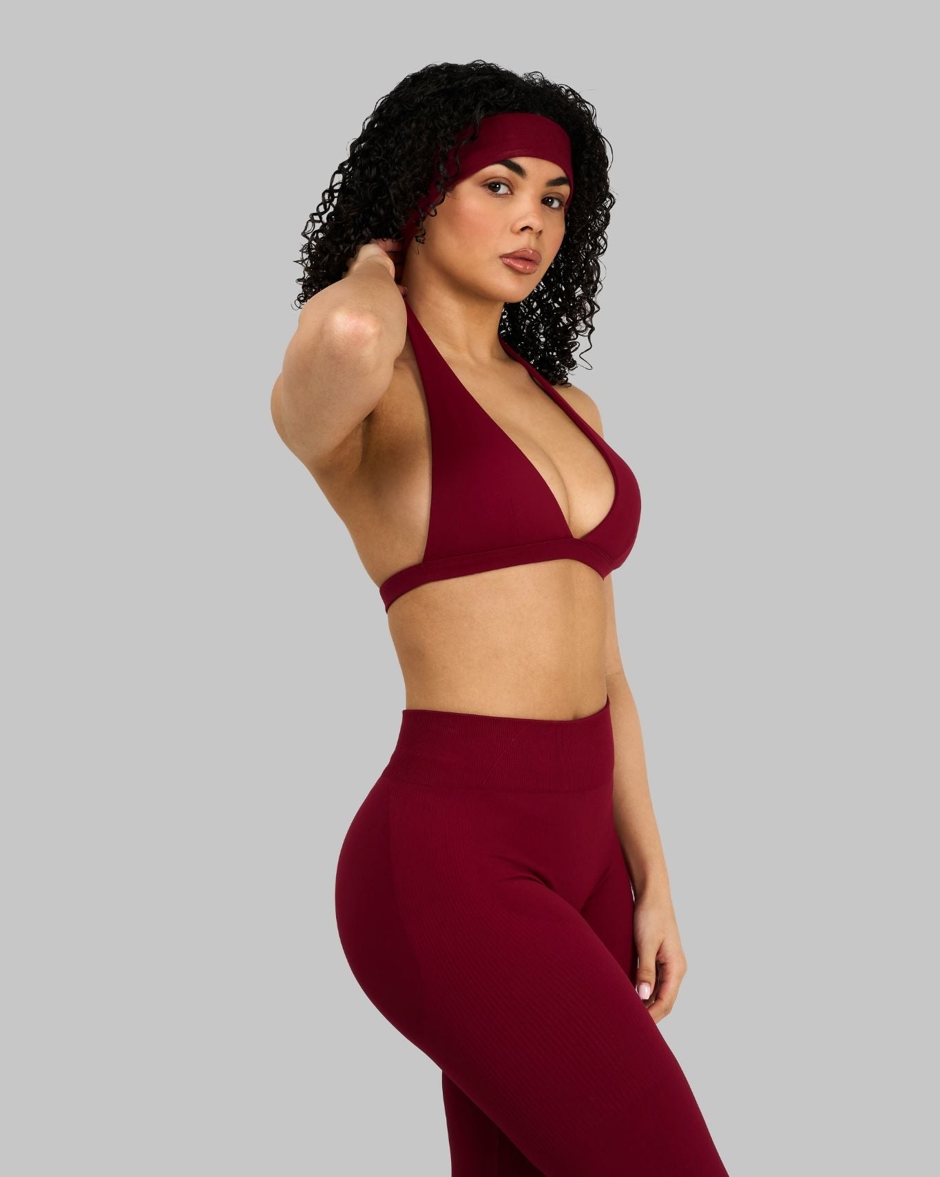 V-Neck Halterneck Bra | Raspberry