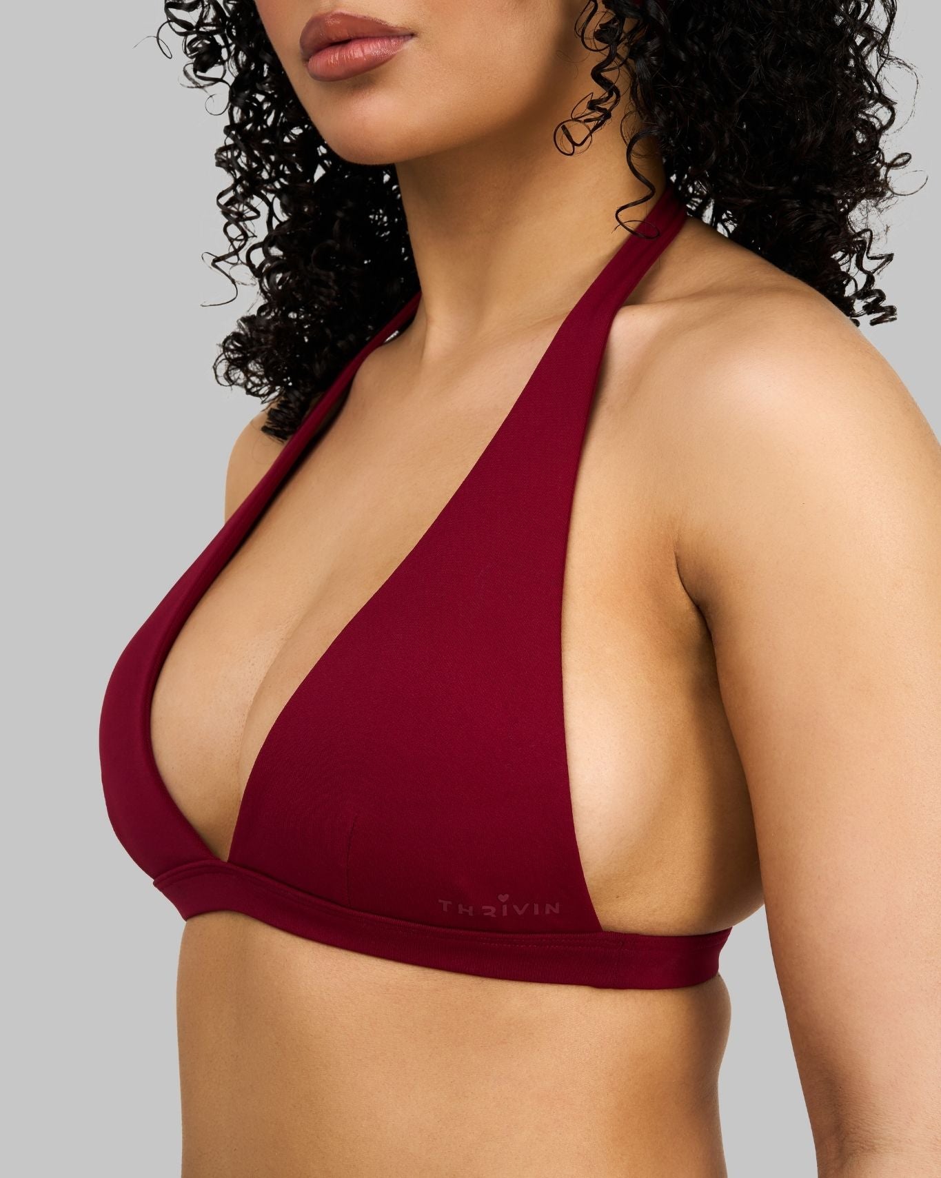 V-Neck Halterneck Bra | Raspberry