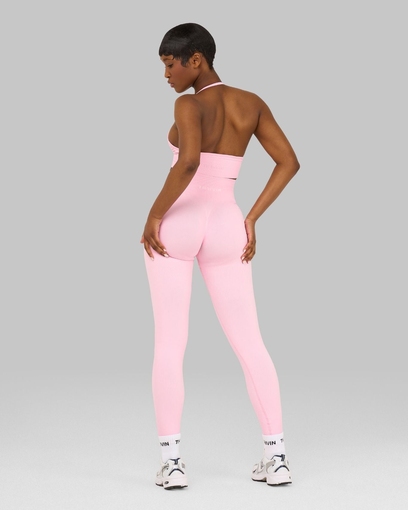 Elevate™ Ribbed High-Waisted Contour Leggings | Candy Pink