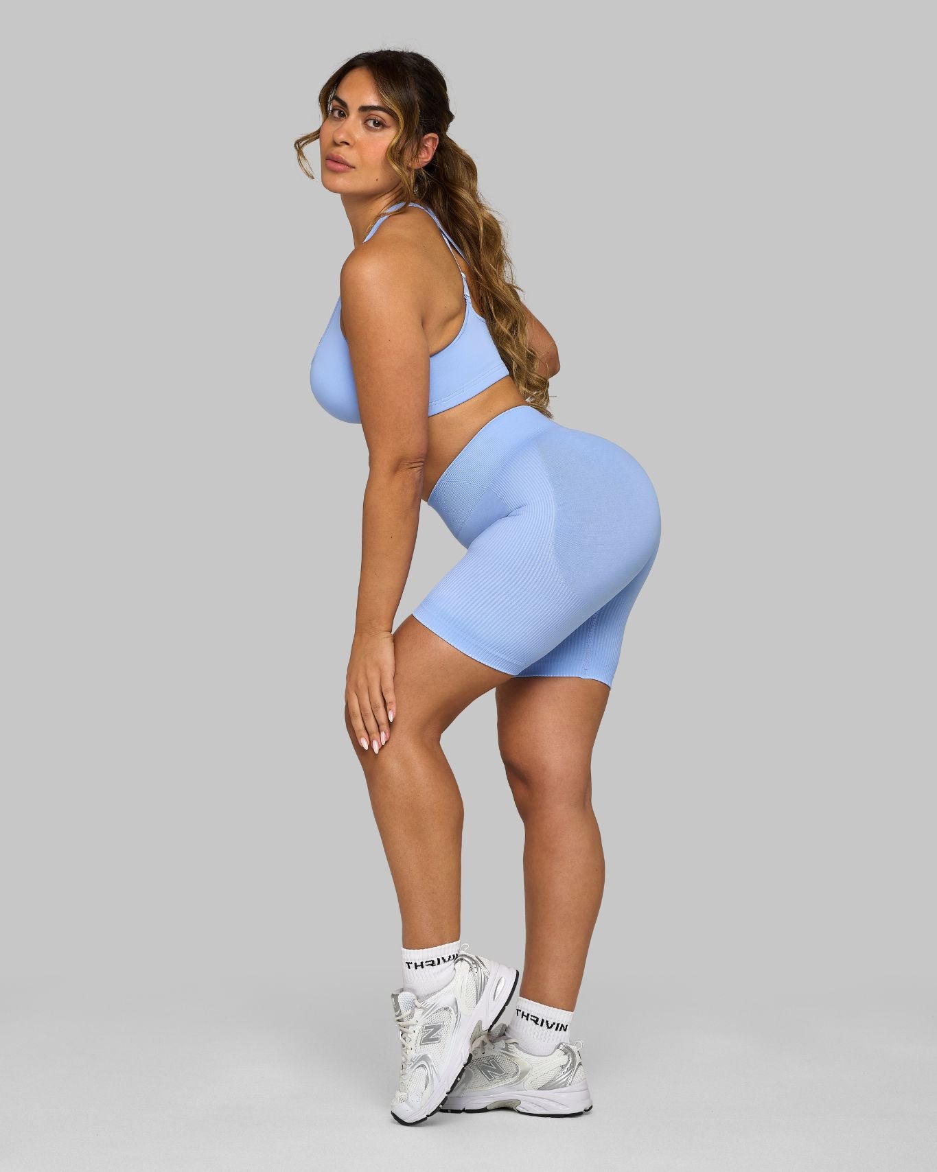 Chiara Ribbed Contour Shorts | Glacier