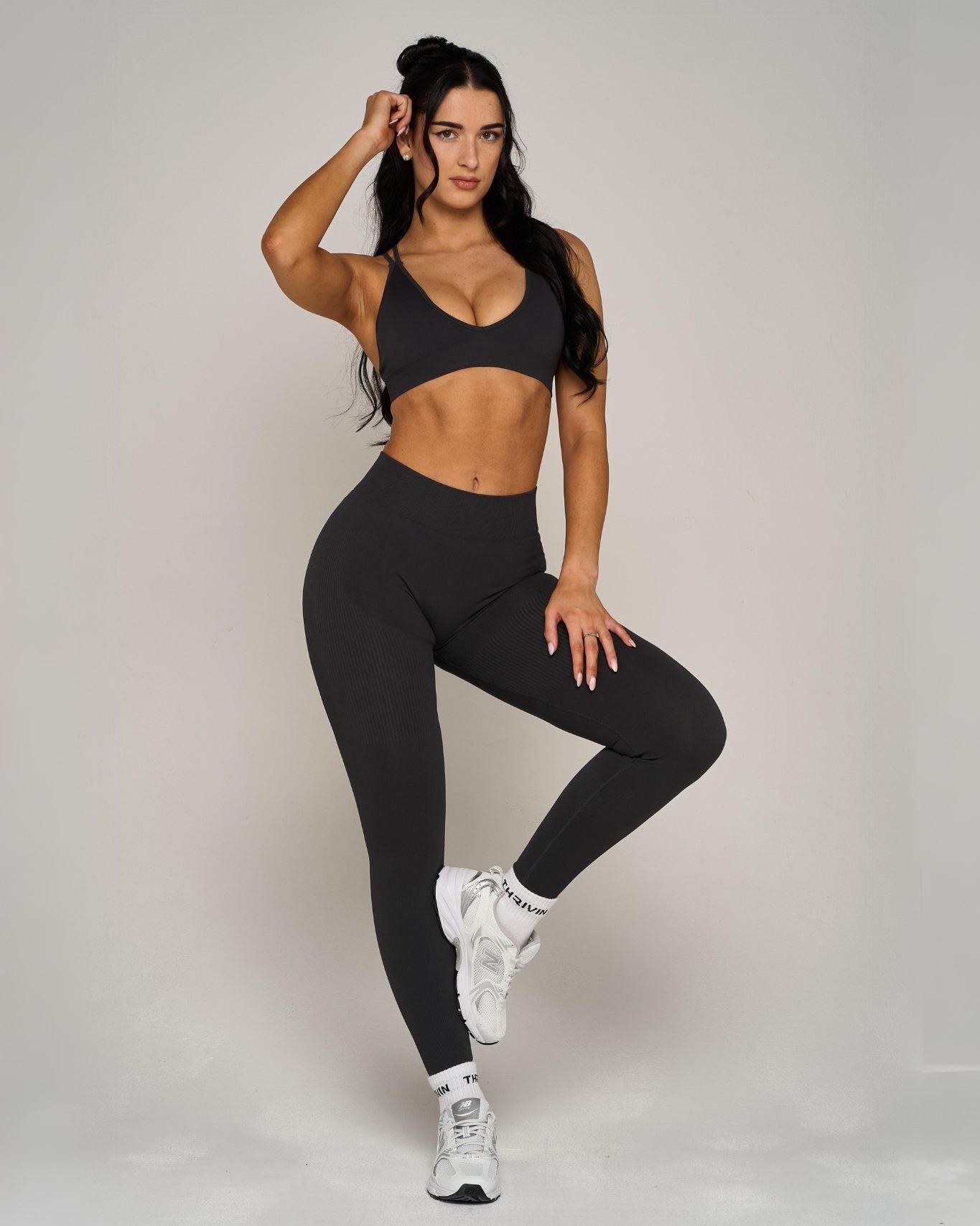 Elevate Ribbed Contour Leggings | Charcoal Grey