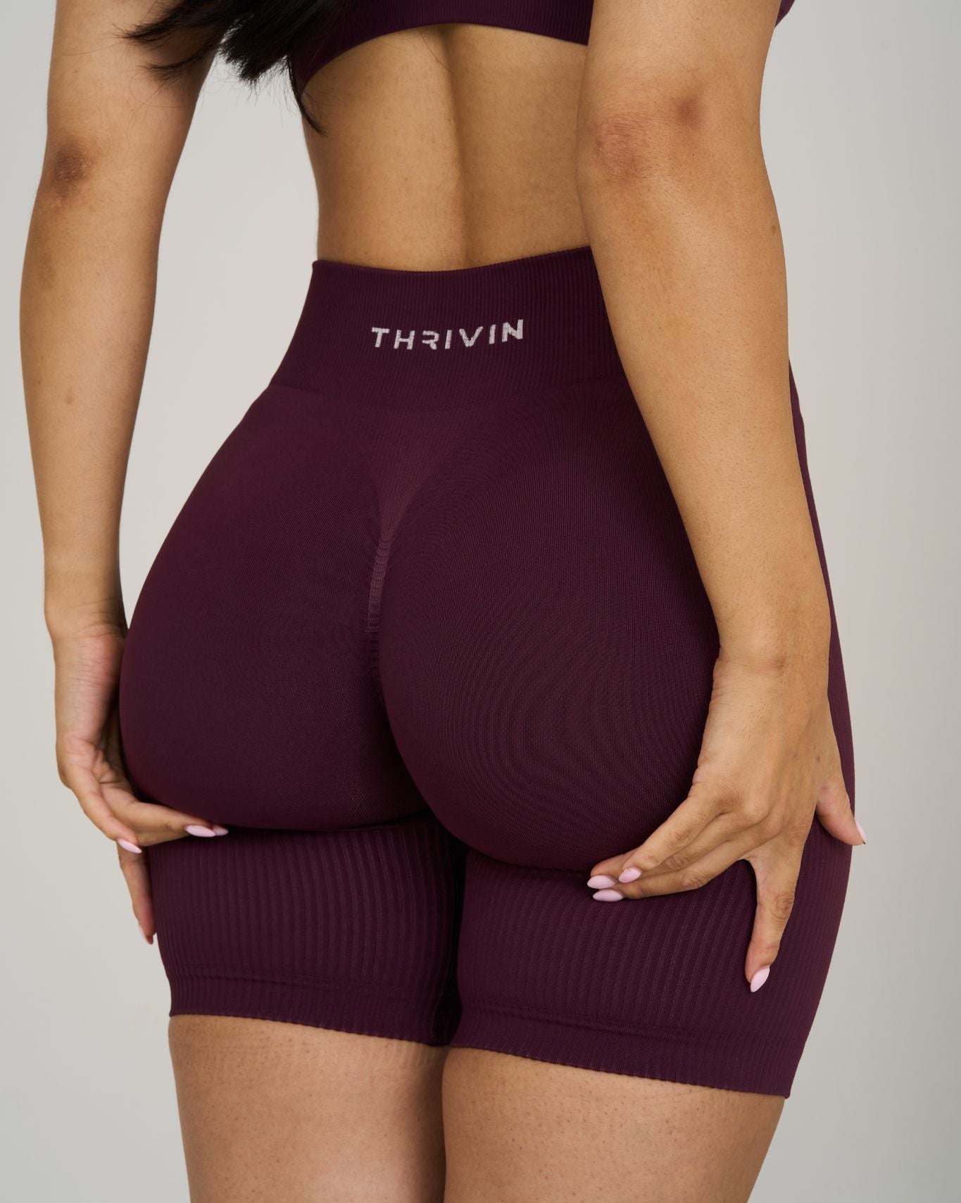 Elevate Ribbed Contour Shorts | Winter Plum