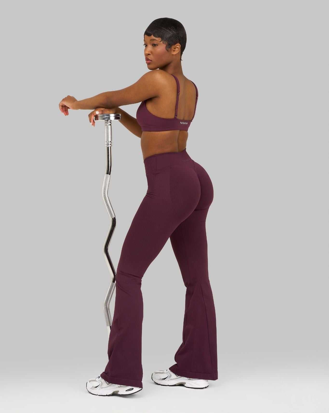 Elevate V-Waist Flared Leggings | Winter Plum