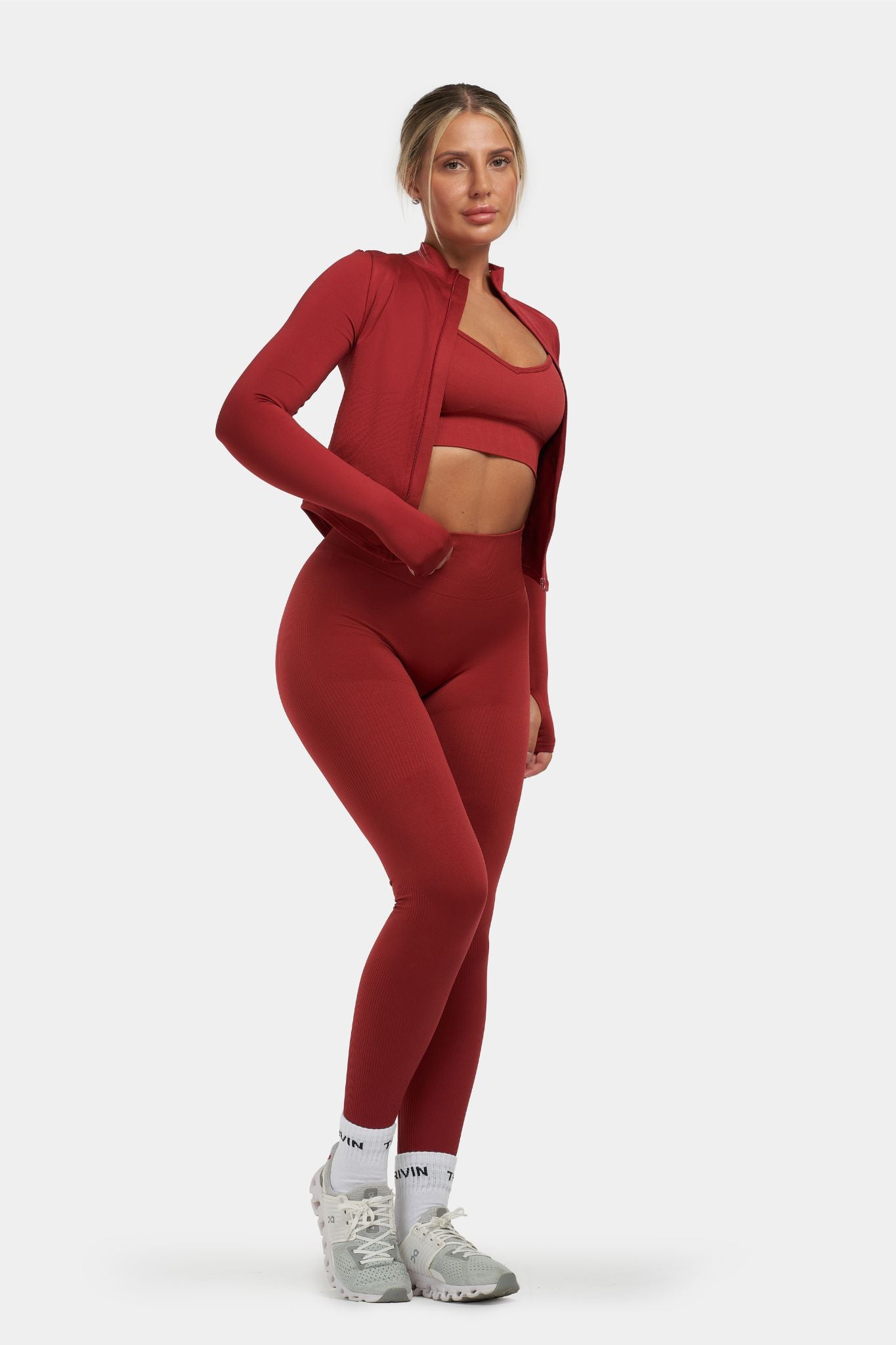 SculptV2 Ribbed Contour Leggings | Cherry Spice