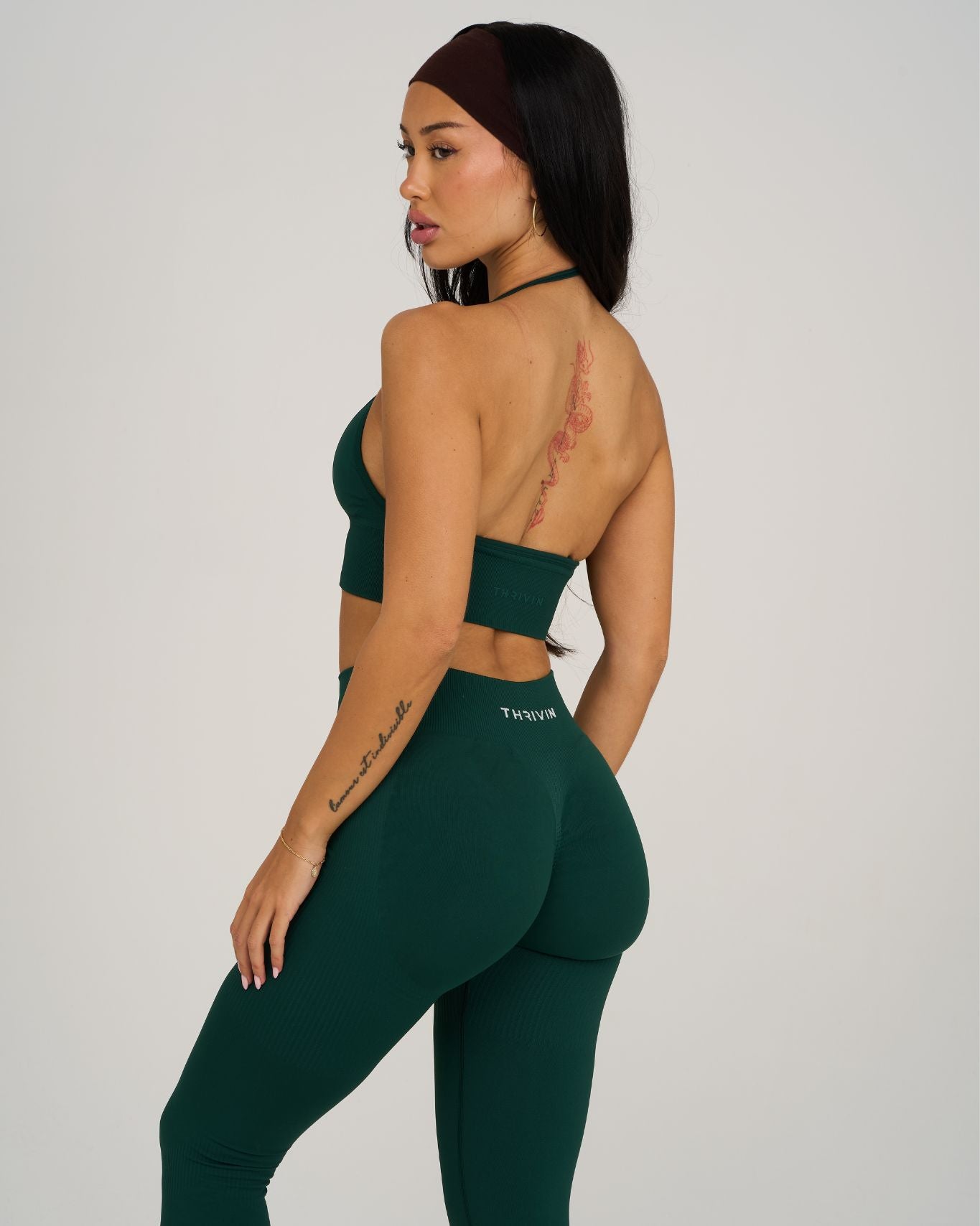 Elevate Ribbed Contour Leggings | Pine Green