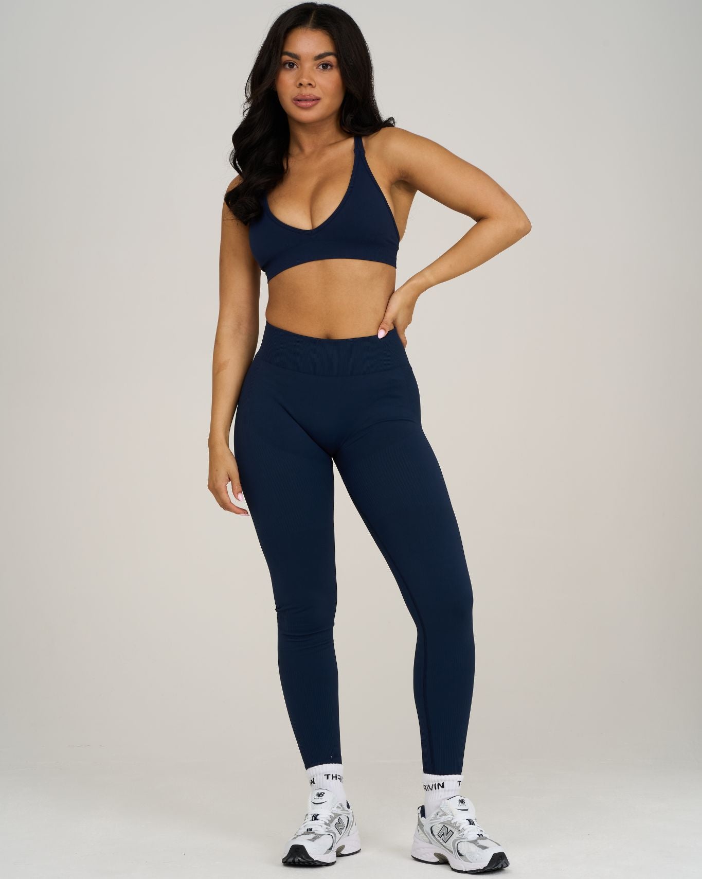 Elevate Ribbed Contour Leggings | Midnight Navy