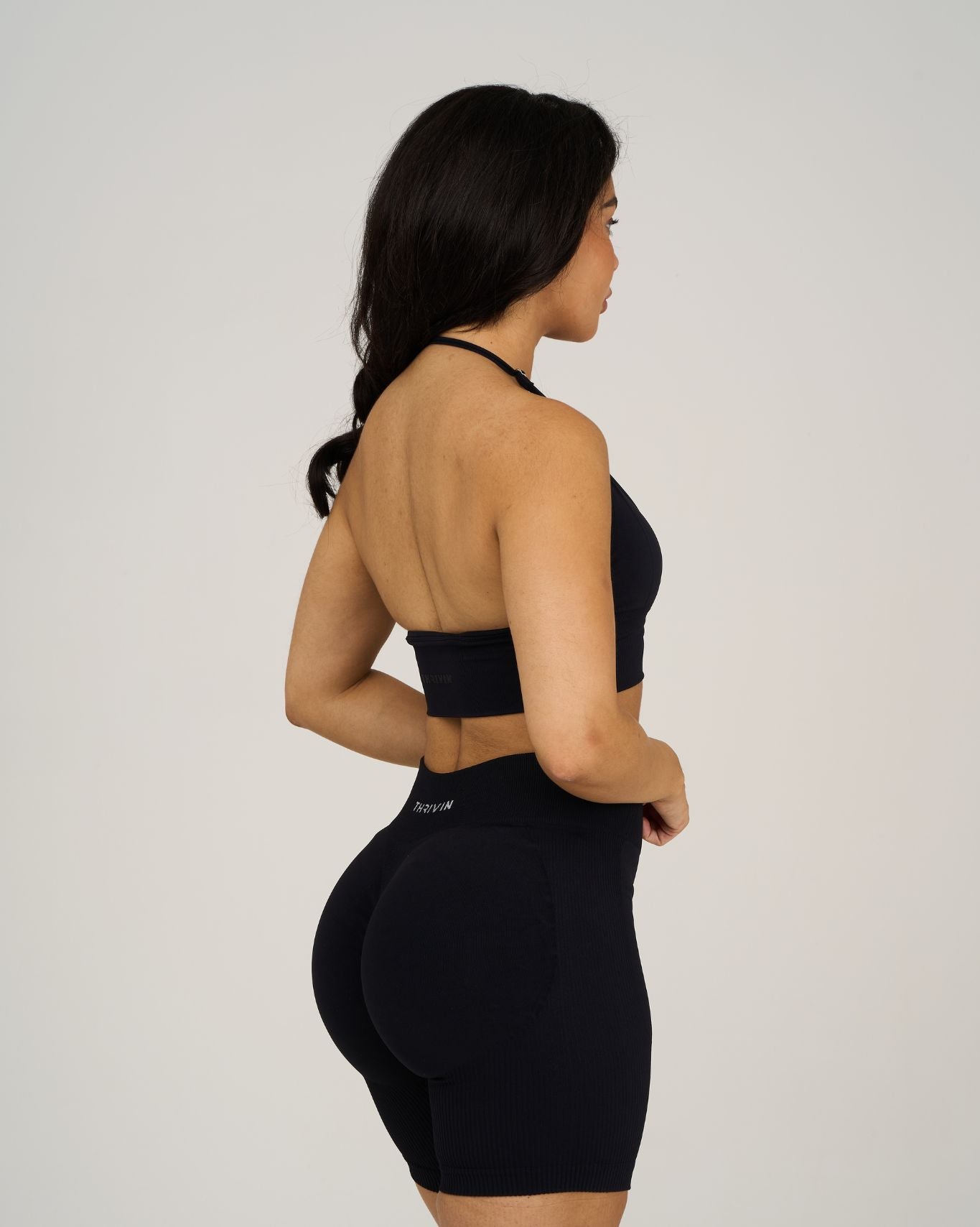 Elevate Ribbed Contour Shorts | Night Black